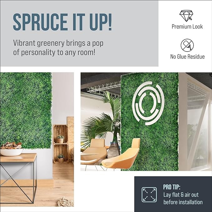 CREATIVE SPACE Grass Wall Panels Artificial Plants Wedding Backdrop 12-Pack