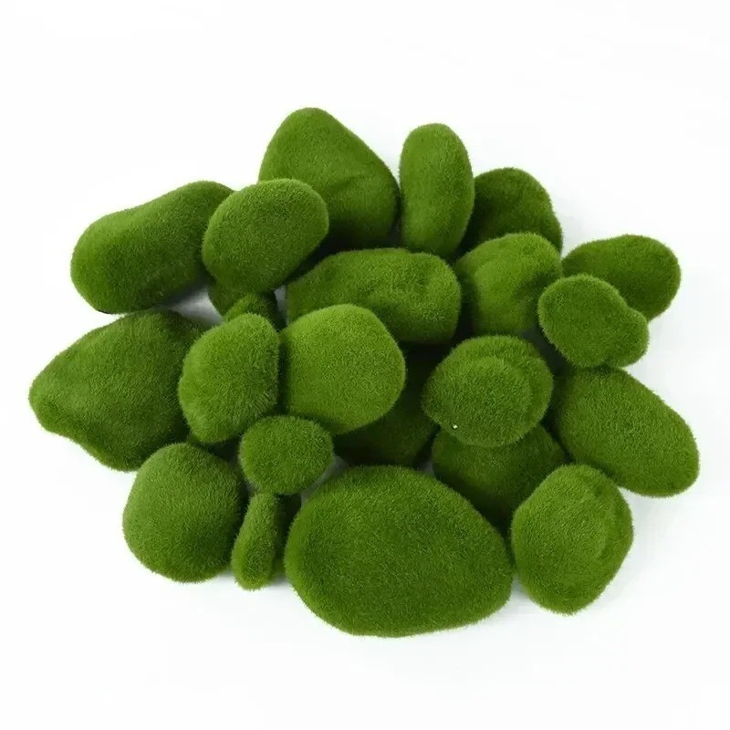 10PCS Artificial Moss Rocks Green Foam Stones Fake Plant Garden Pot Decor Crafts