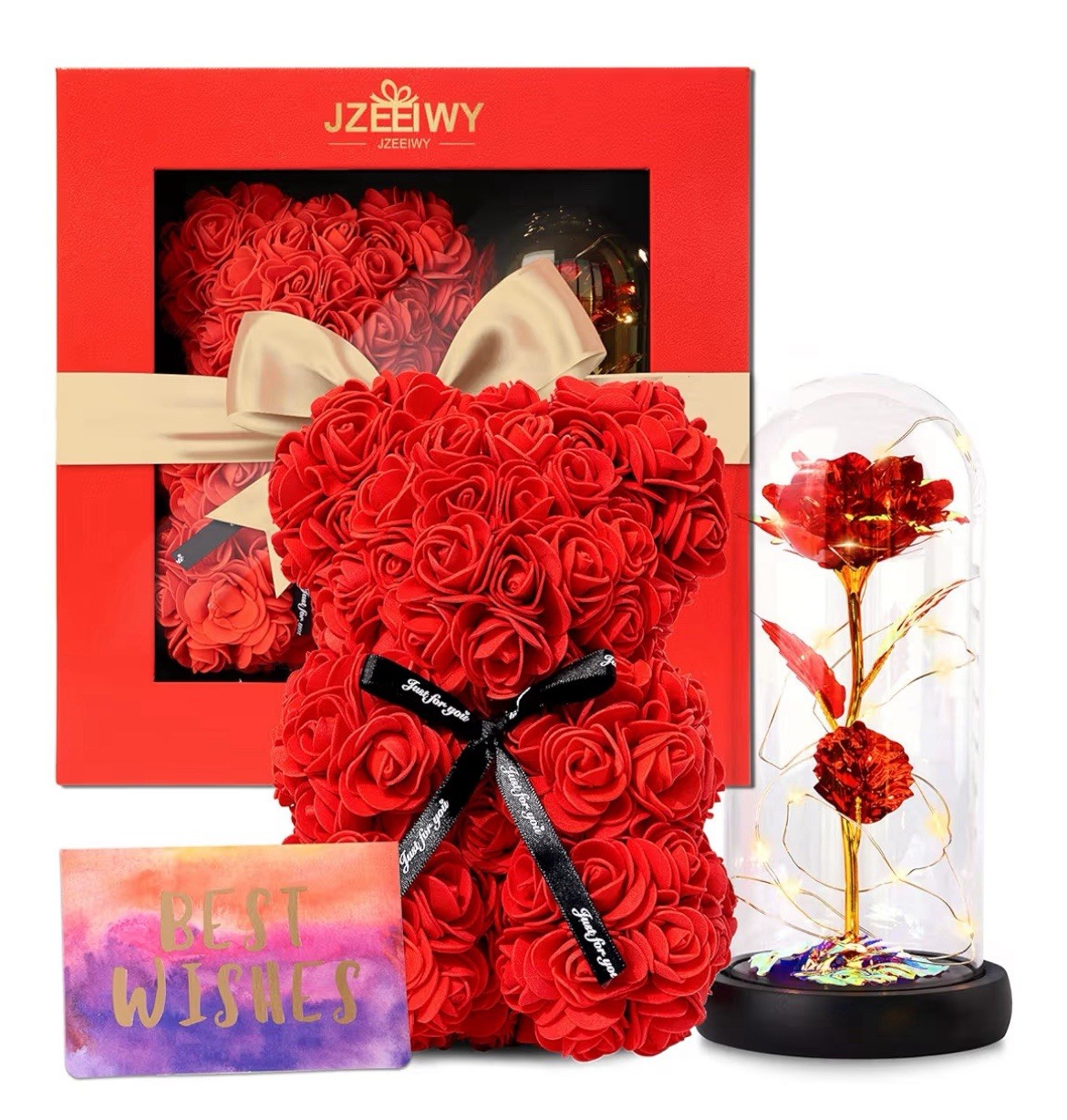 Valentine’s Day Romantic Gift For Her, Rose Teddy Bear For Girlfriend, Wife