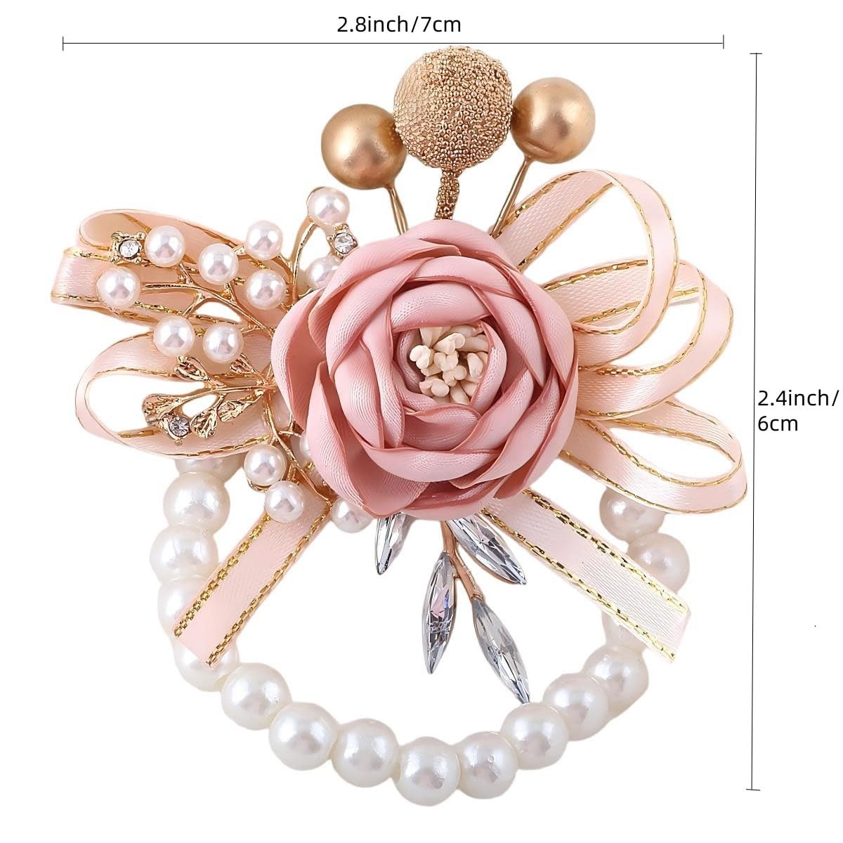 Blush Pink Wrist Corsage Boutonniere Set Wedding Prom Homecoming Artificial