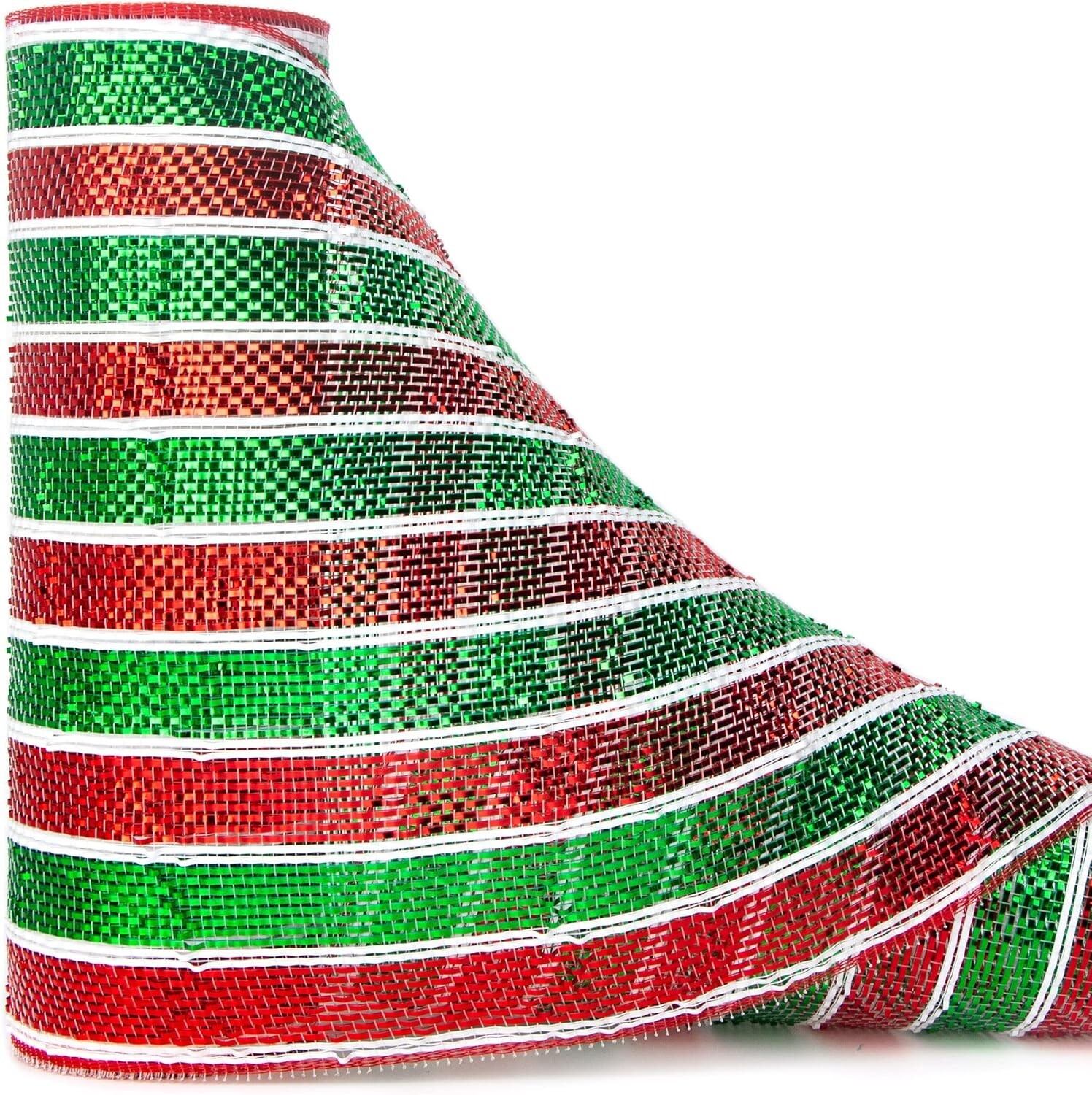 Tinsel Mesh ~ 10.5″ x 10 Yd ~ Red Lime Green White ~ NEW FACTORY SEALED Lot of 2