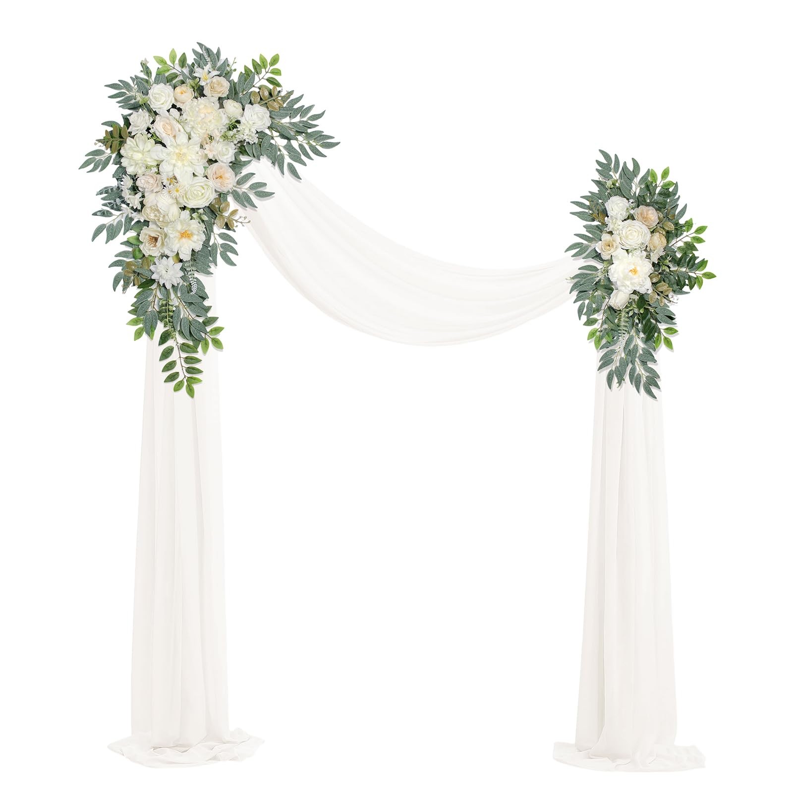 BMQDSM Wedding Arch Flowers with Drapes (Set of 3) Wedding Decor and Wedding …