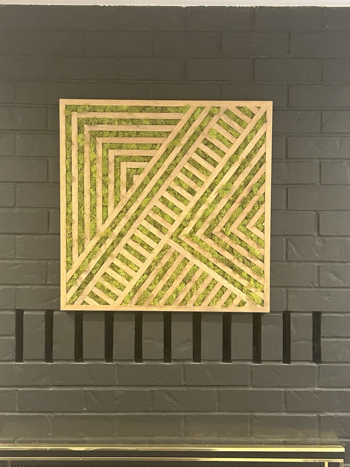 Handmade Preserved Moss Geometric Wall Art – For Your Living Space 24″x24″