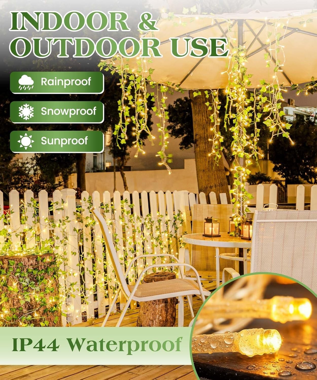 84Ft Artificial Ivy Garland with LED Lights – Versatile Indoor & Outdoor Decor