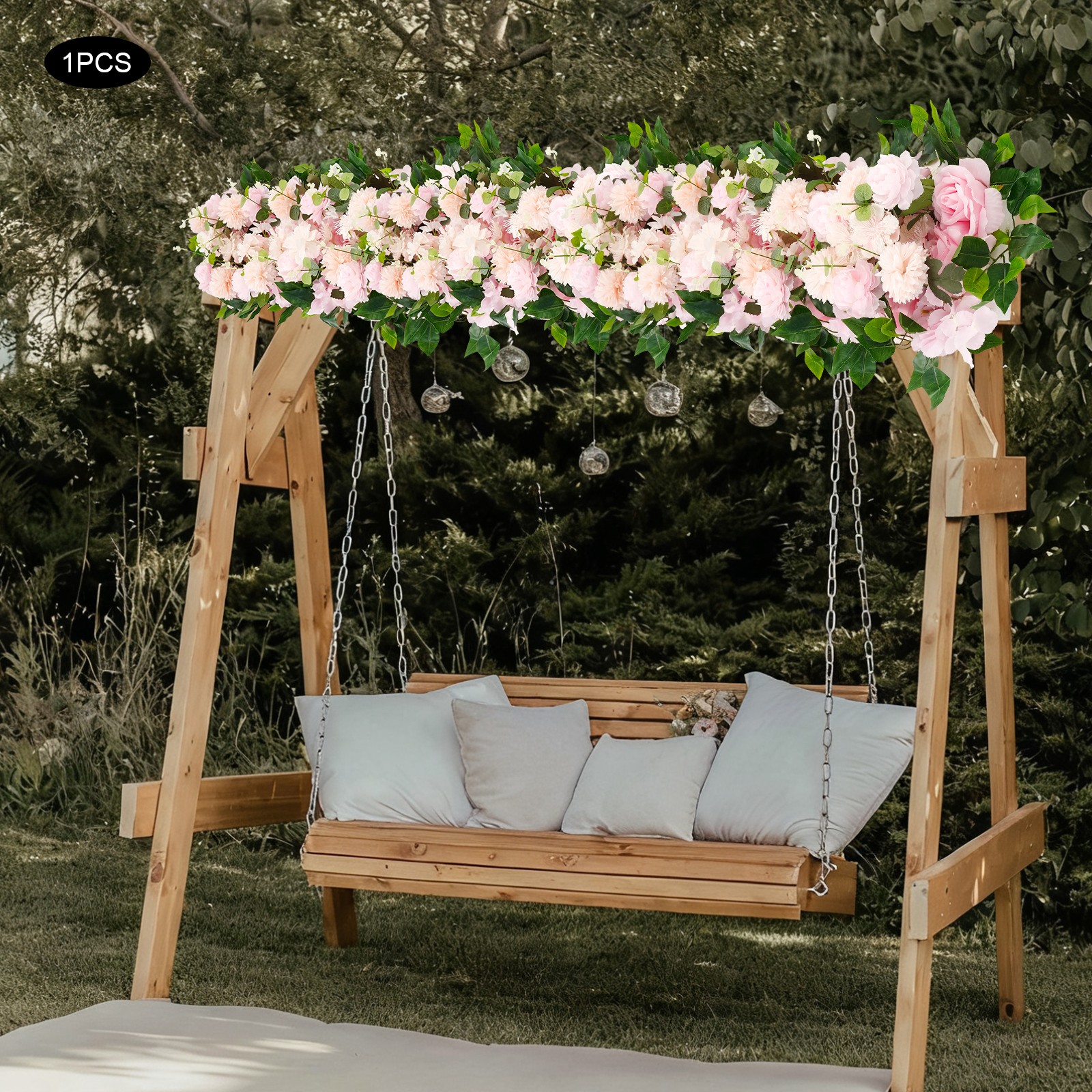 100cm Artificial Pink Rose Flower Row Table Centerpiece Flowers Wedding Decor