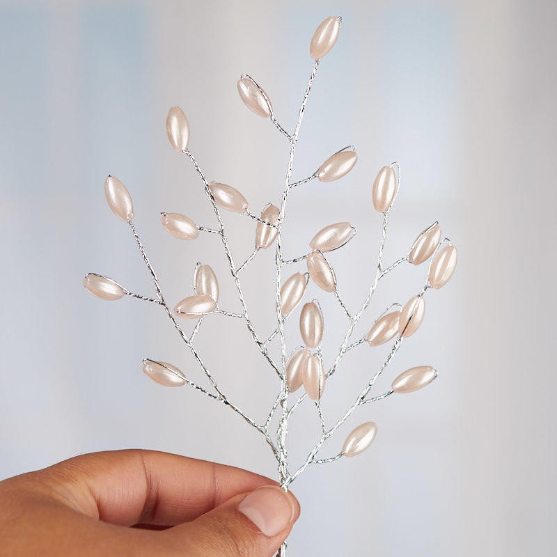 Factory Direct Craft Light Pink Artificial Oval Pearl Sprays | 4 Sprays