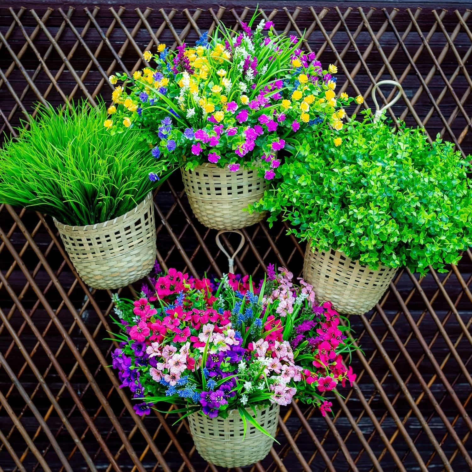Outdoor Artificial Monkey Grass Bundles UV Safe Fake Plants For Patio