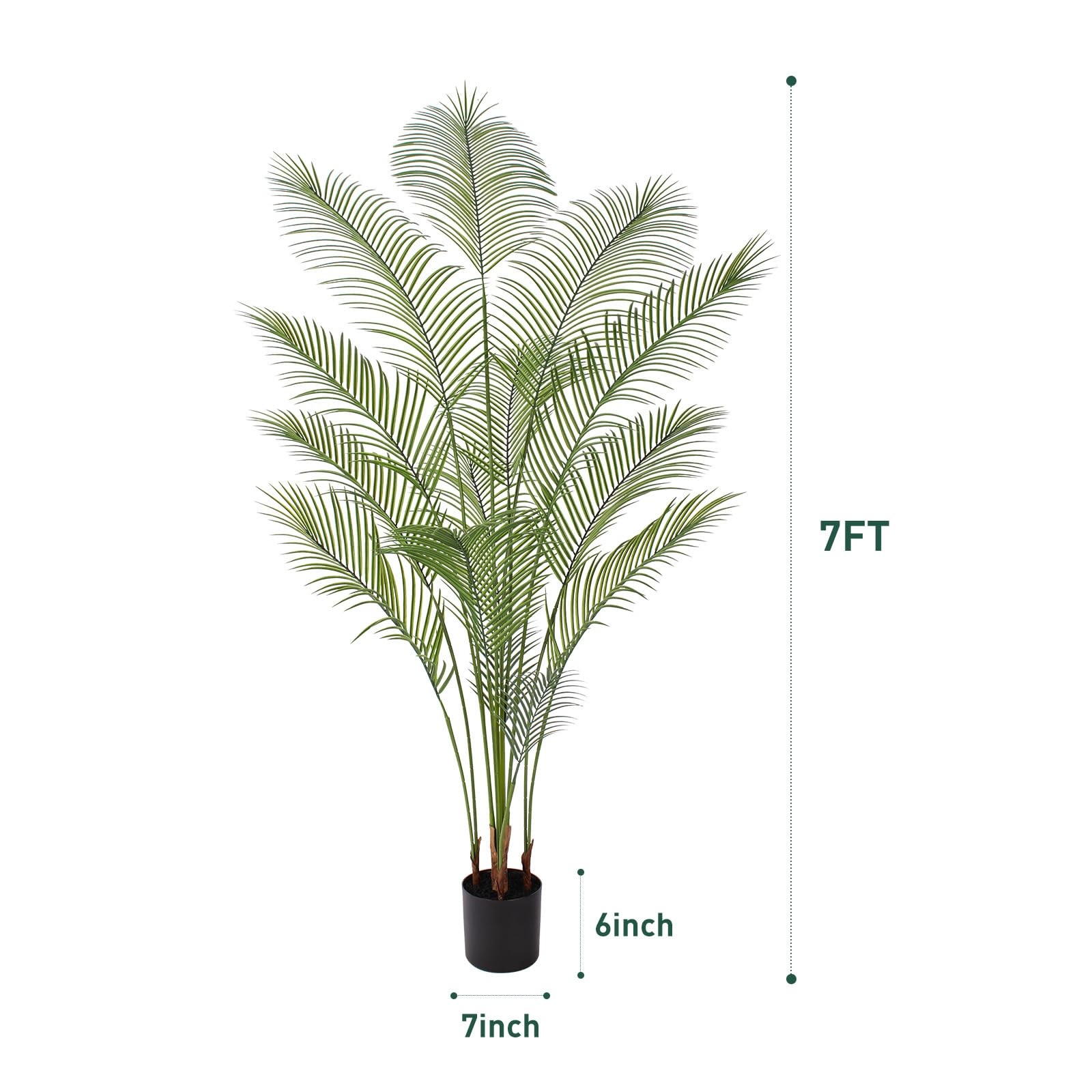 Artificial Palm Tree 7FT Tall Faux Palm Tree Indoor Fake Plants Faux Tropical…