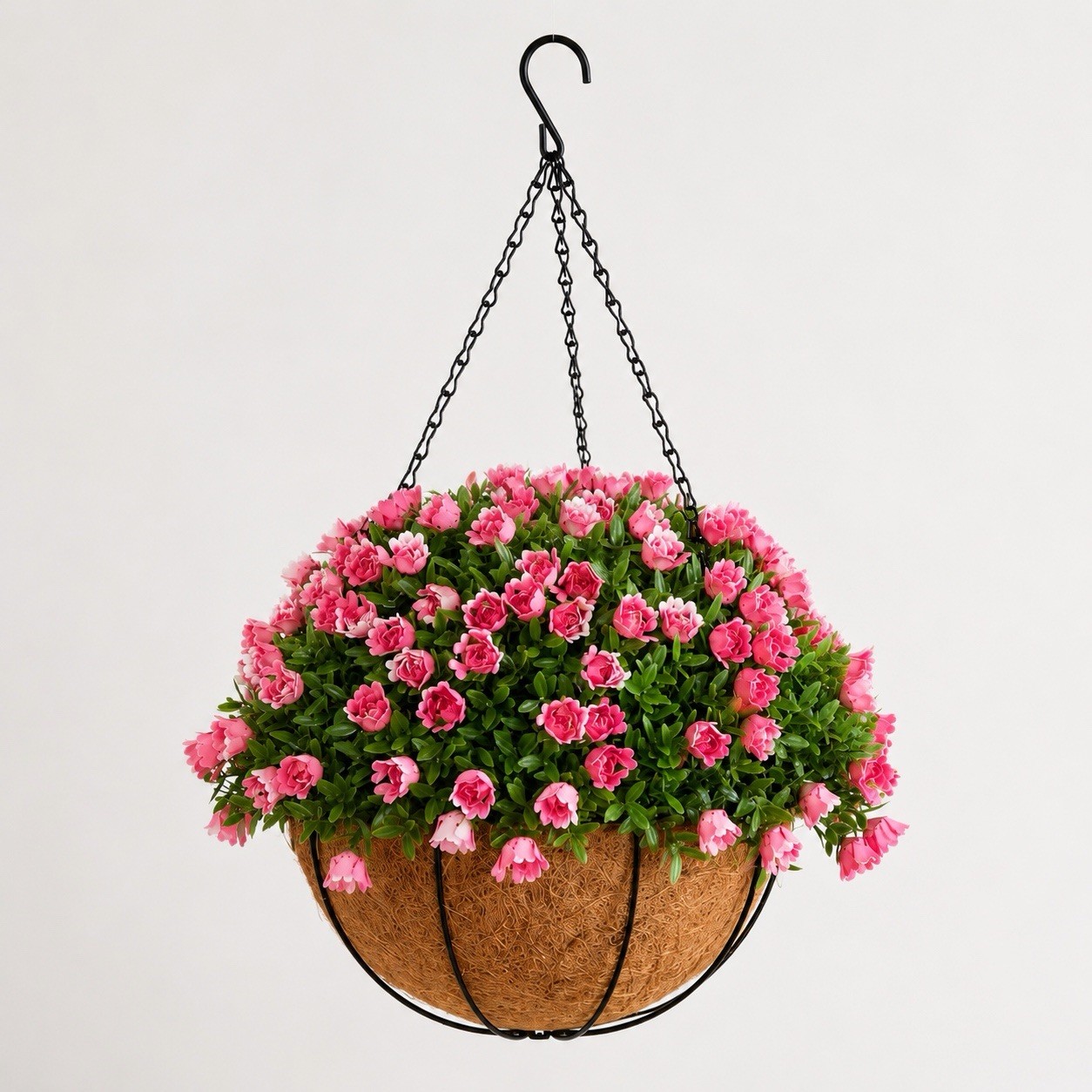 19” UV Resistant Artificial Mini Rose Hanging Basket Indoor/Outdoor