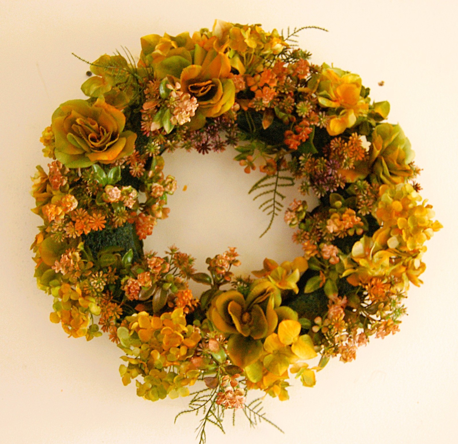 Orange & Green Tuscan Style Floral Wreath – JaNice Interiors Botanicals