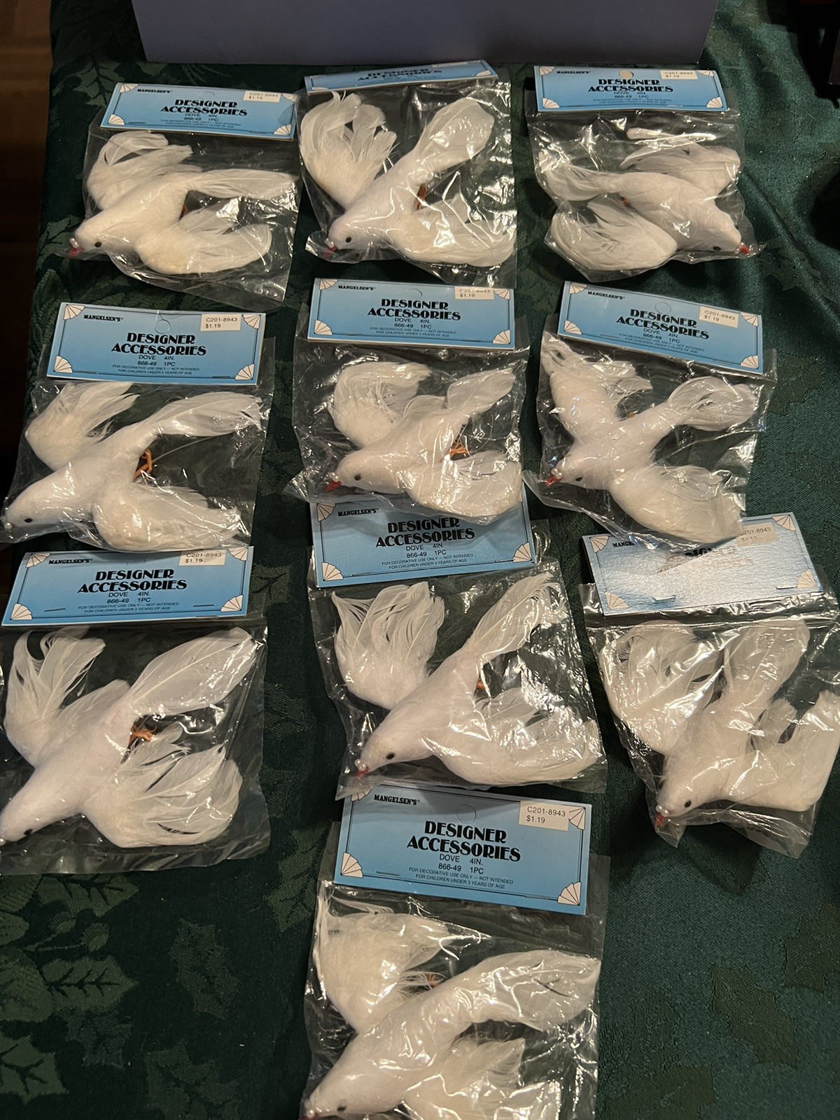 21 Pieces Artificial Birds Doves For Wedding Confirmation Floral See Pics
