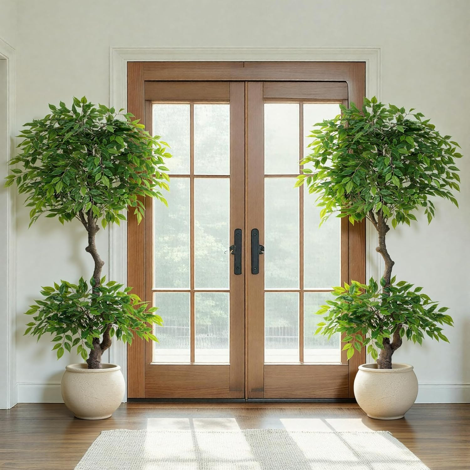 6Ft Ficus Artificial Tree with Lush Canopy for Home, Office & Patio Decor