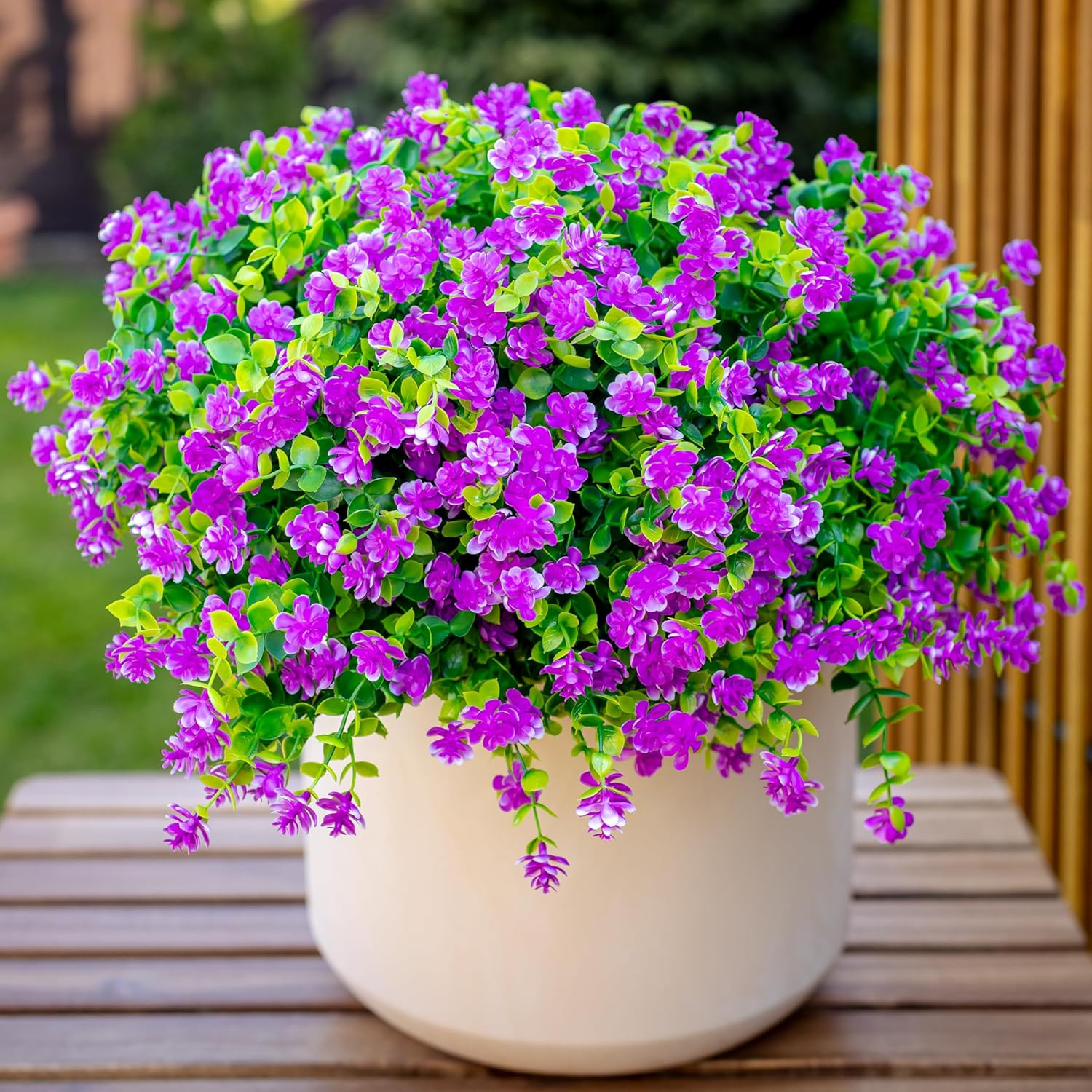Artificial Flowers Outdoor Fake Plants – 12 Bundles UV Resistant No Fade Faux Pl