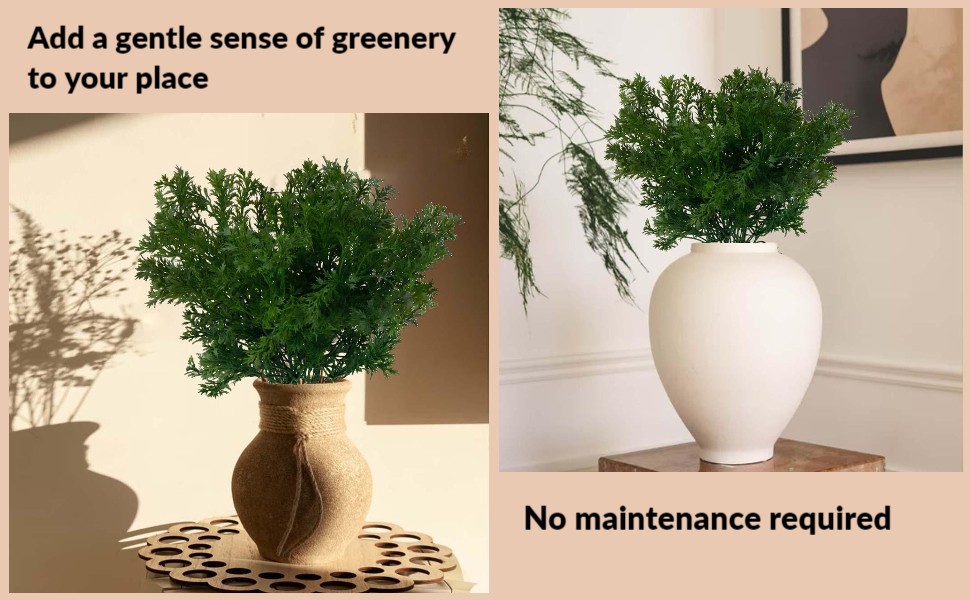 36CM Green Artificial Plant 6-Branch Parsley Grass Home Wedding