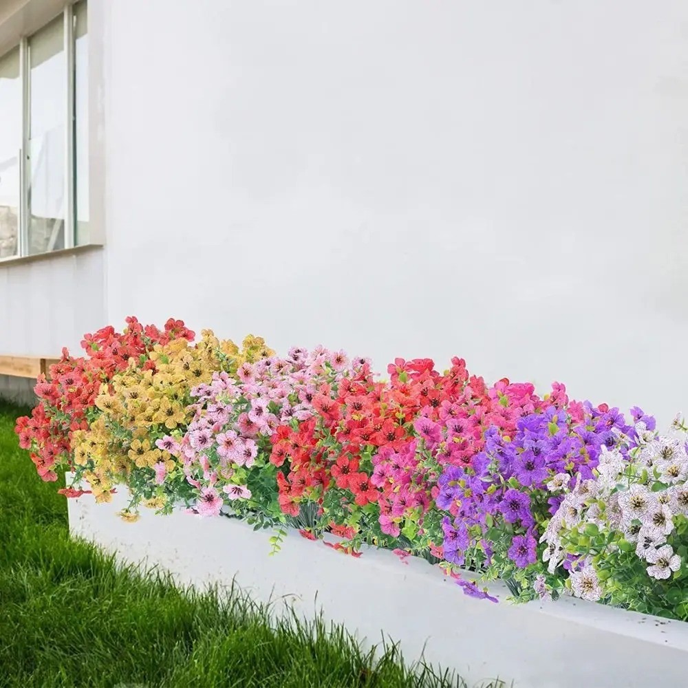 Artificial Violet Eucalyptus Flowers UV Resistant Outdoor Garden Porch Decor