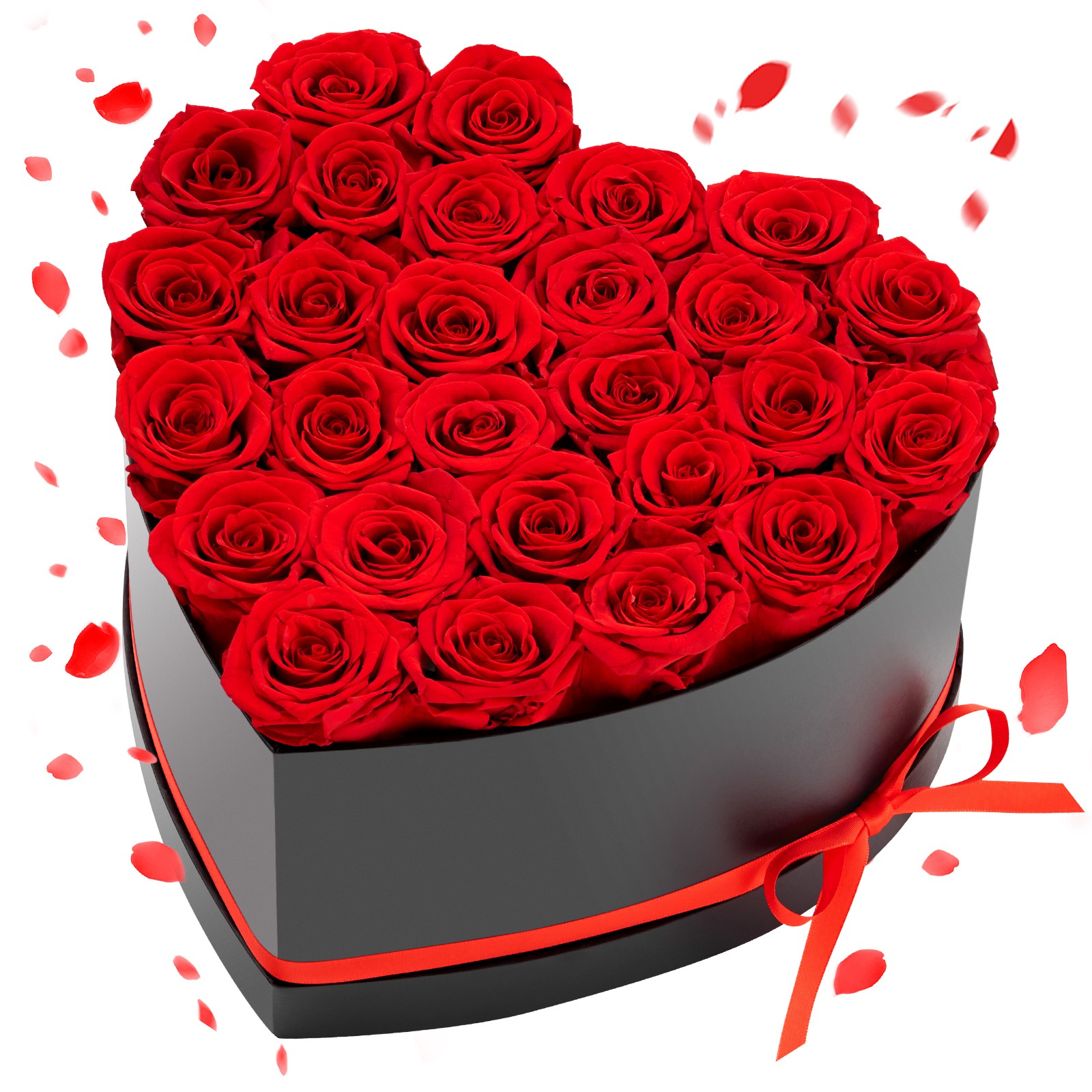 VEVOR Forever Flowers 27 Preserved Roses Heart Box Eternal Bouquet Red