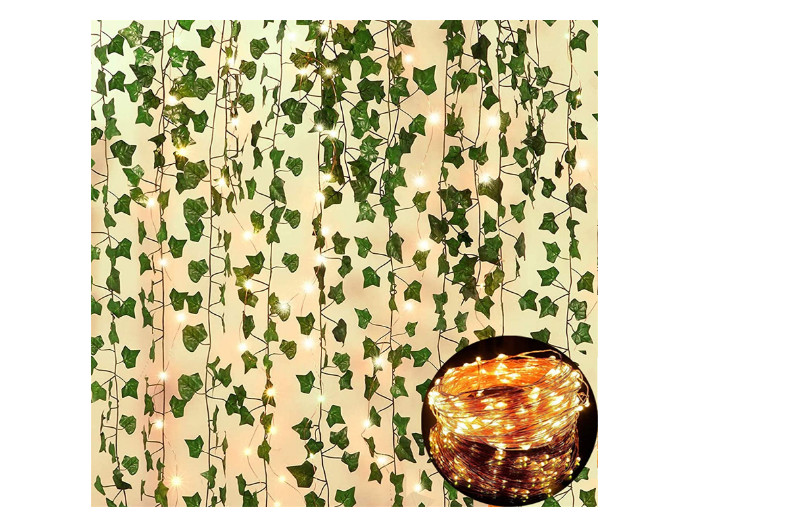Fake Vines Decor 100 LED Room Light Garland Home Garden Ivy Wall Wedding 12 Pack