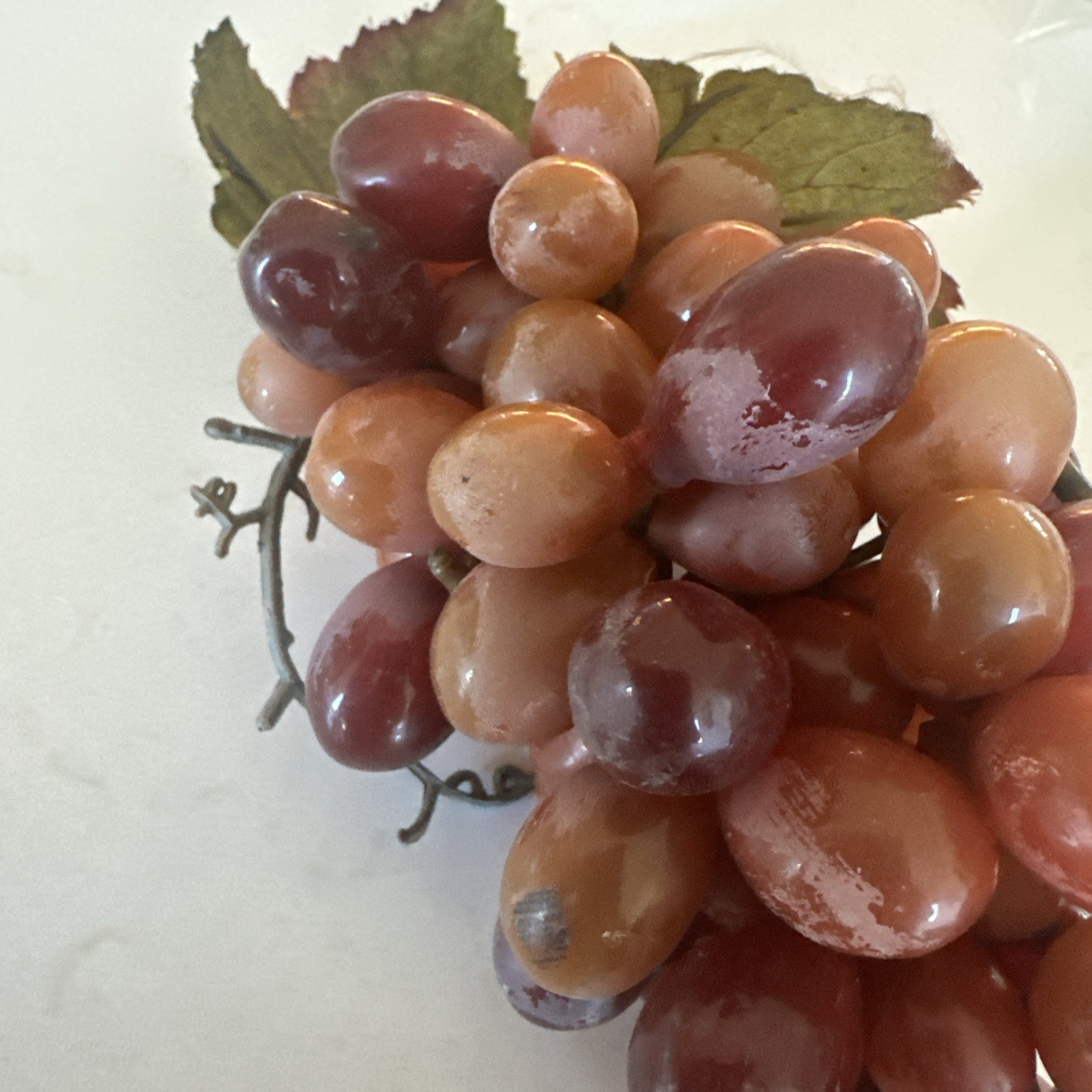 Gorgeous Artificial 7″ Rubber Grape Cluster w/leaves, Very Lifelike Looking