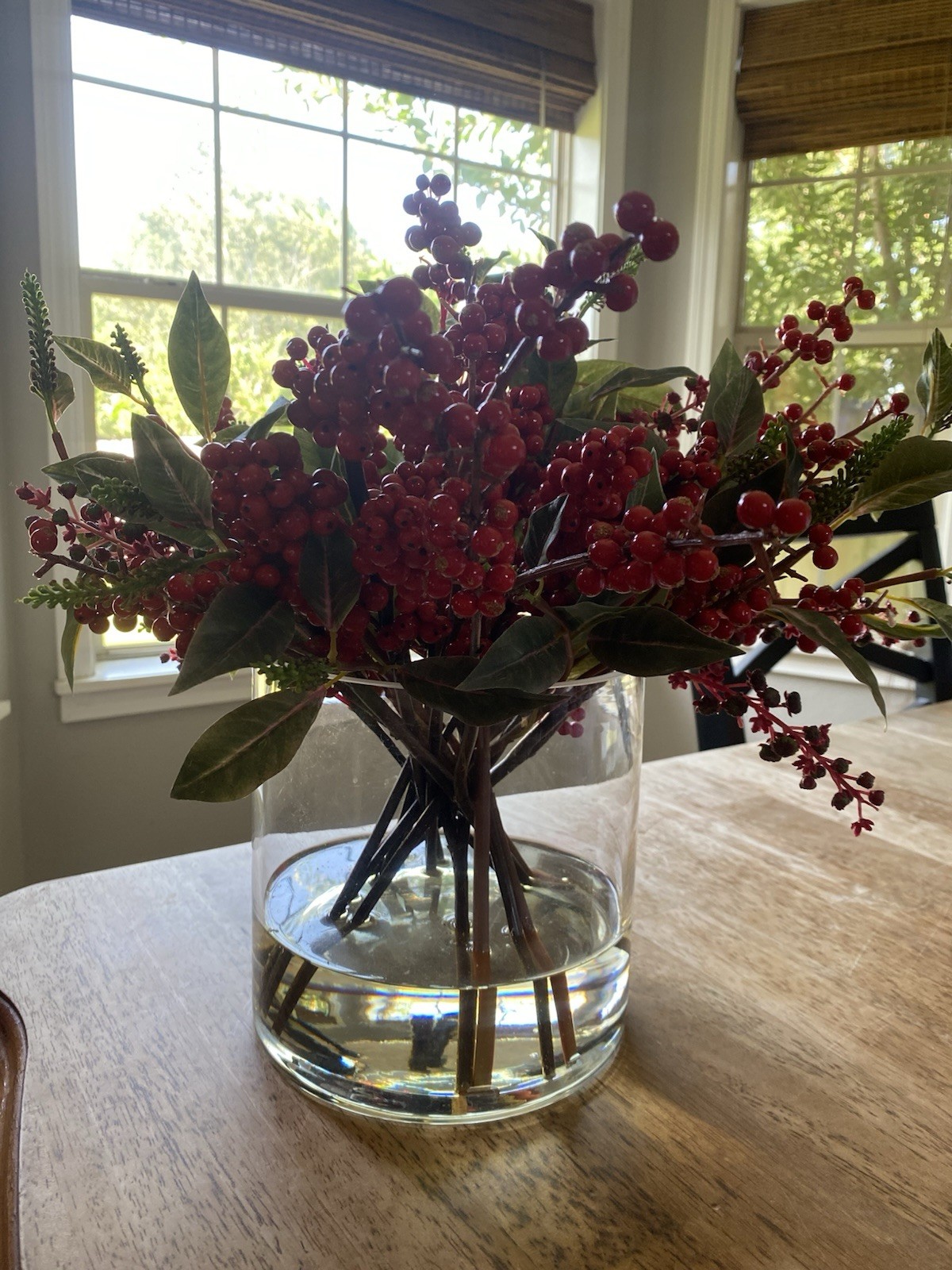 Winward Home Christmas Berry and Leaf In Vase