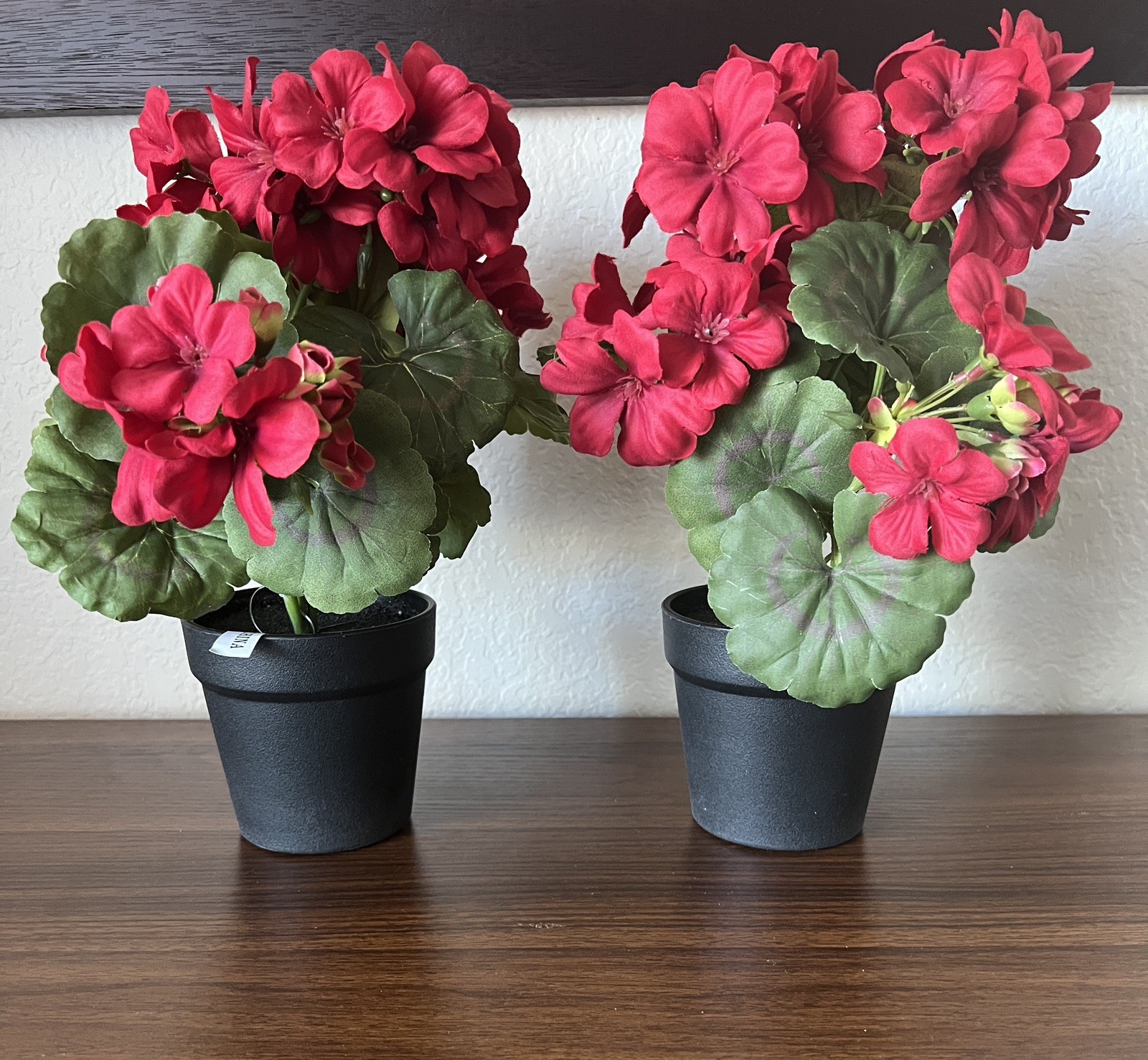 SET OF (2) 13″ GERANIUM POTTED PLANTS IN RED BY VALERIE PARR HILL Item H451619