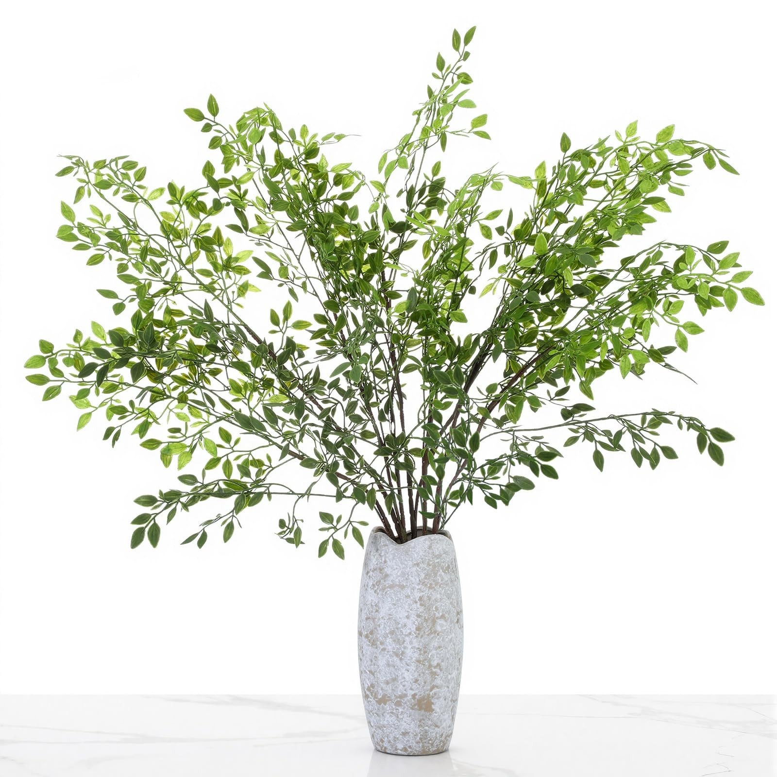 3 Pcs Artificial Greenery Stems 40 Inches Tall Faux Nandina Branches Fake Gre…