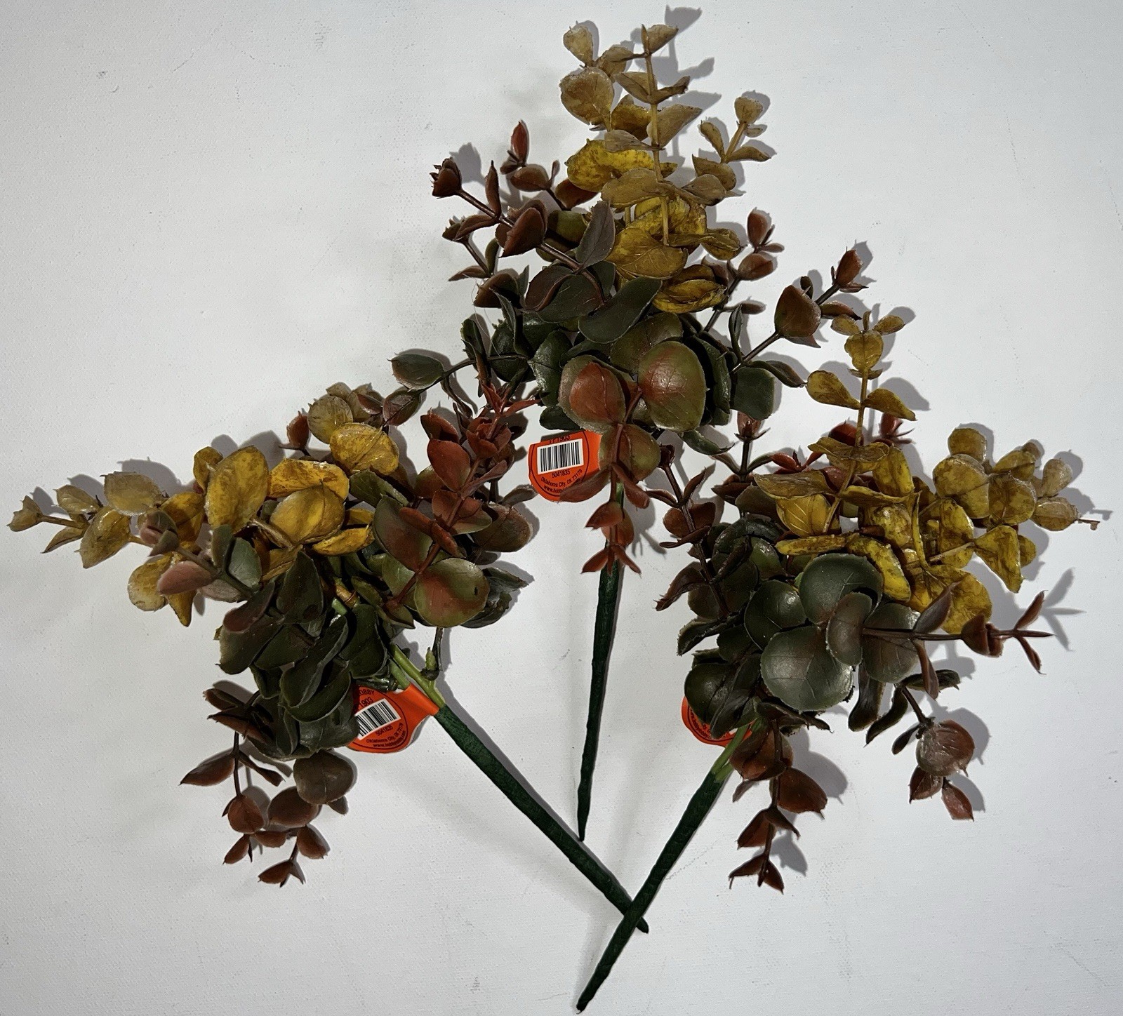 Artificial Eucalyptis Leaves Branches 3 Pc Fall Autumn Decor Thanksgiving NWT