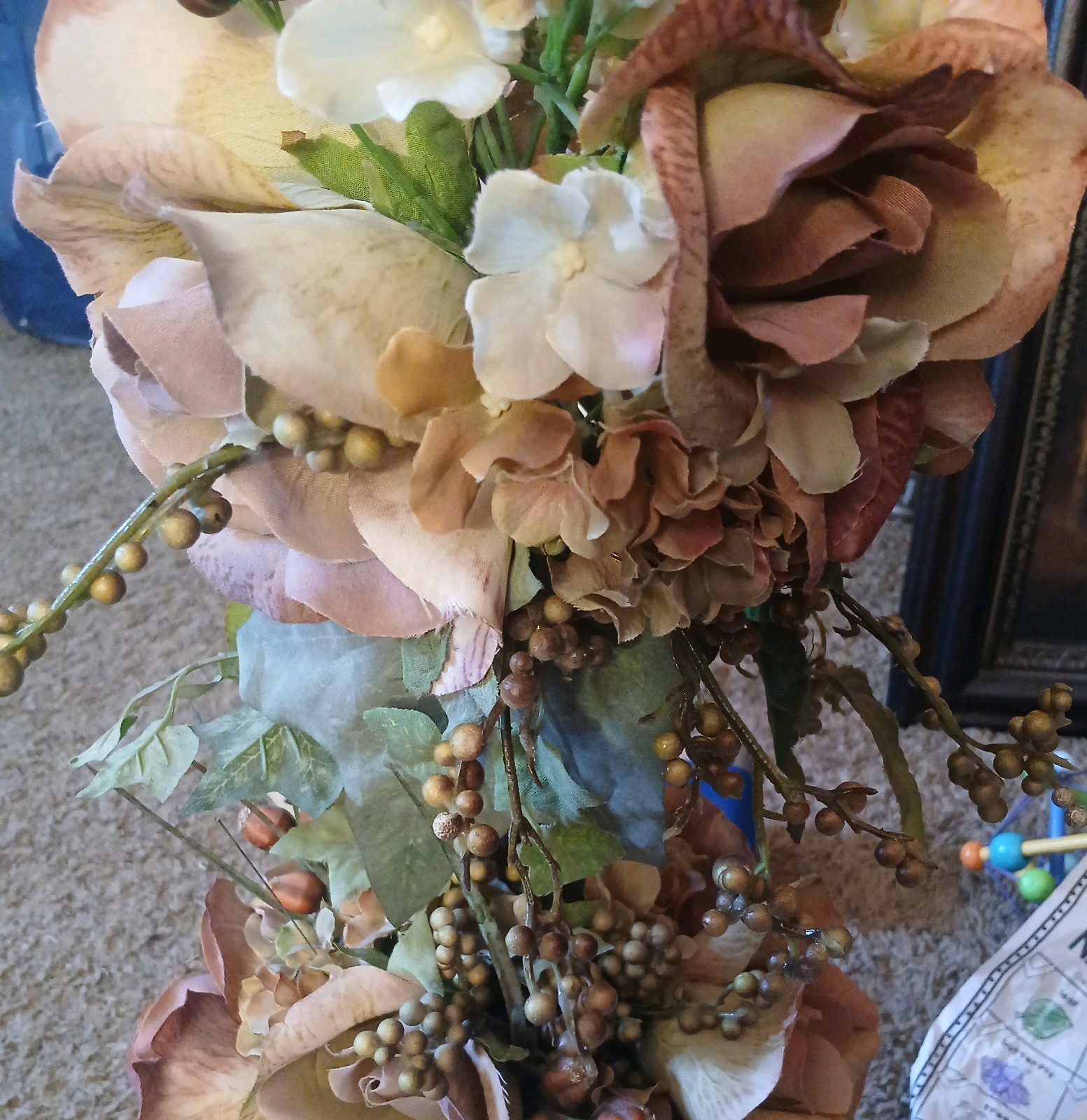 Mauve Floral Arrangement Artificial Flowers Standing Base