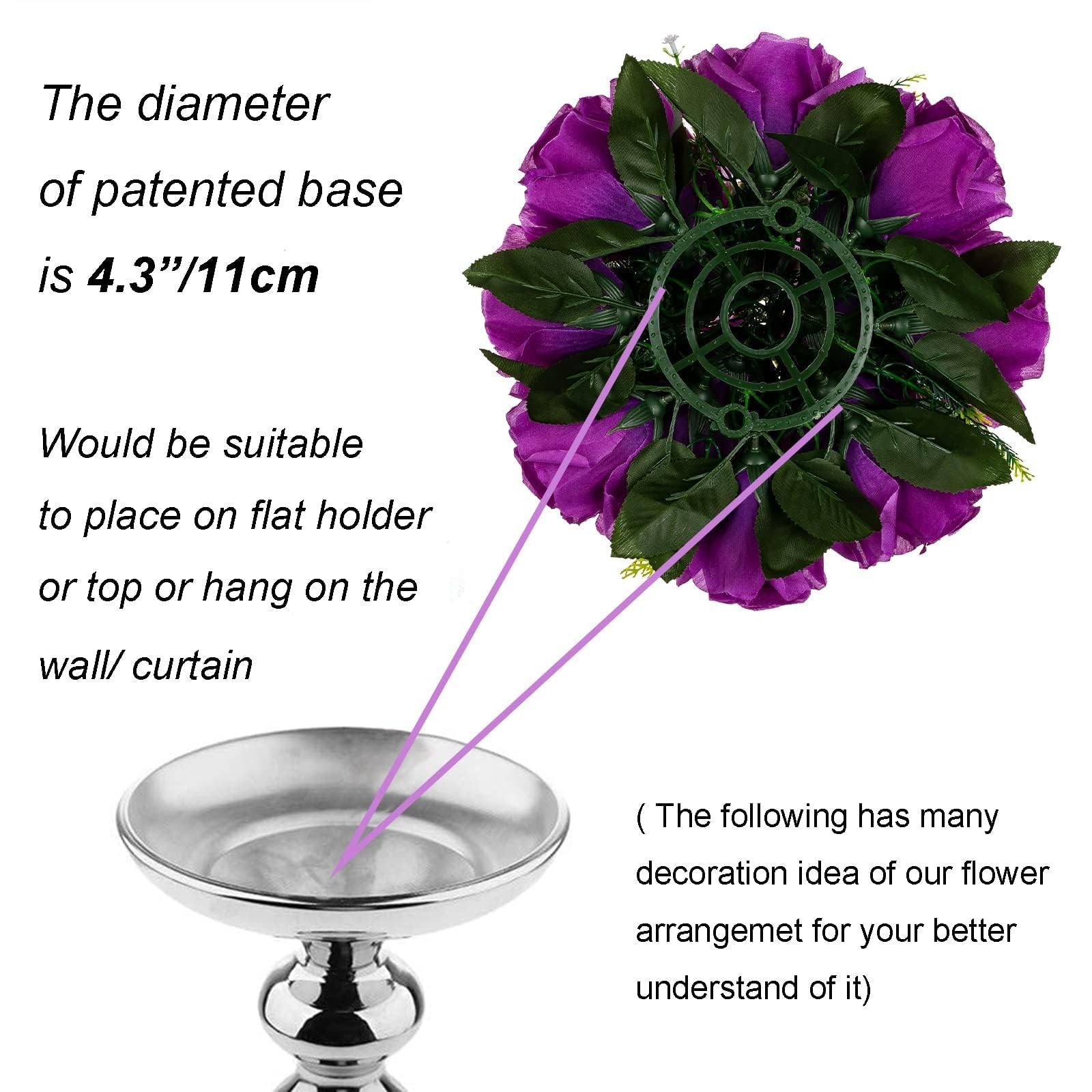 Flower Balls Wedding Rose Centerpieces: 2 Pcs Fake Flowers with Base White Ki…