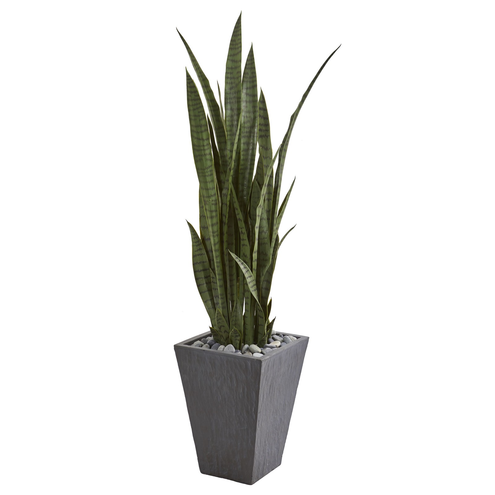 57″ Sansevieria Artificial Plant with Slate Planter