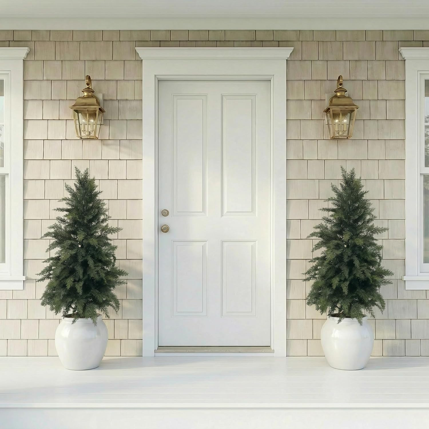3FT Artificial Cypress Cedar Tree 2 Pack – UV Protected Potted Plants