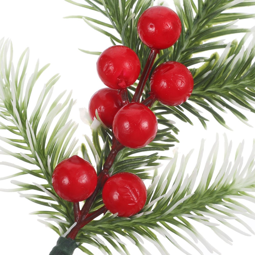 10Pcs PVC Artificial Berry Branches Christmas DIY Decor Assorted Color Stems