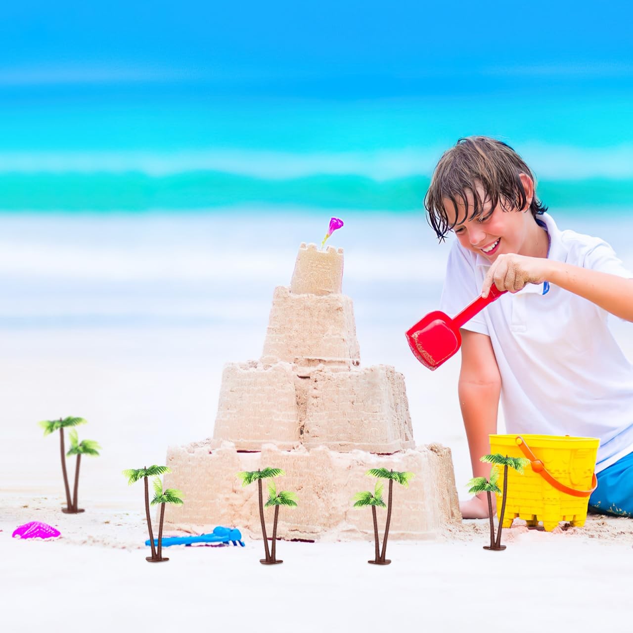 12 Pieces Miniature Coconut Tree Decoration Mini Palm Trees Figurines Palm Tr…