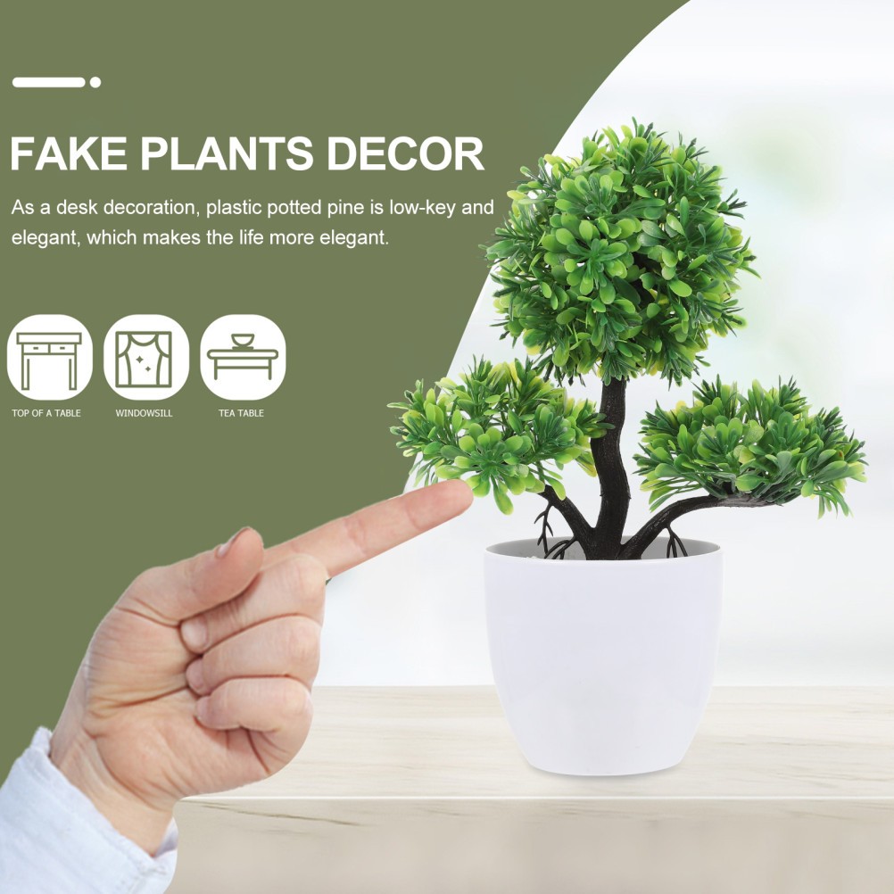 2pcs Artificial Potted Plants for Desk Bedroom Living Room Decor
