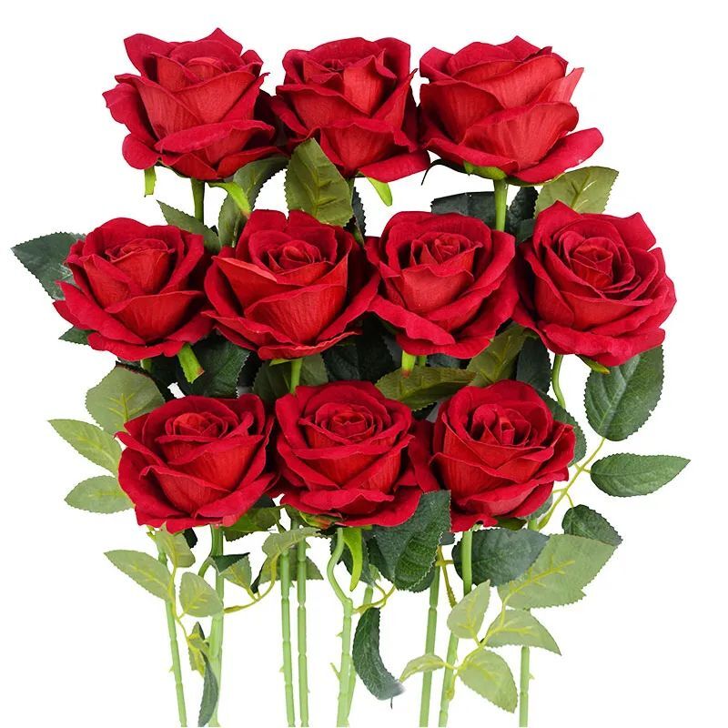 1/2/3pcs Artificial Rose Flowers Stem Wedding Table Top Decor / Valentine’s Gift