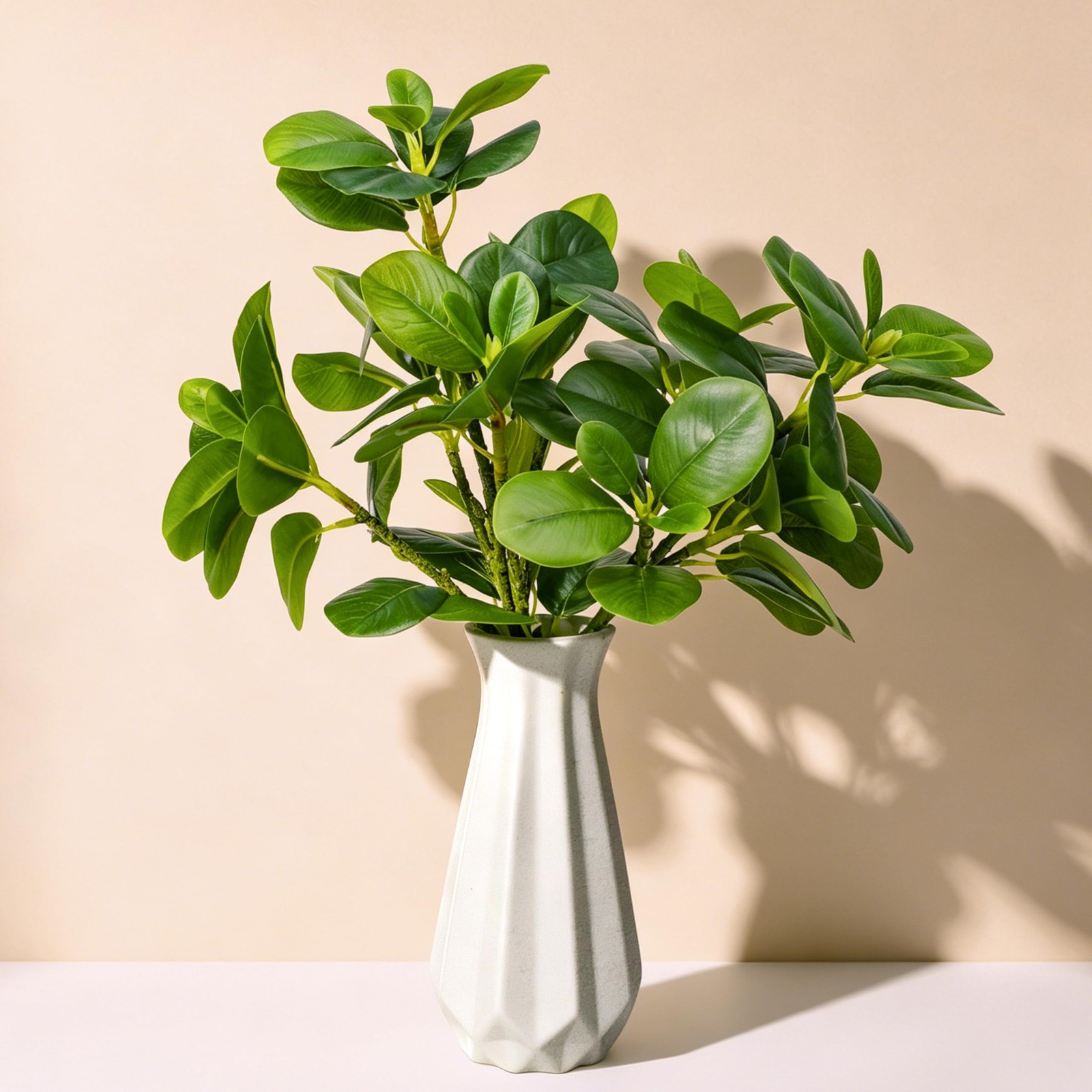 Small Fake Plants in White Vase for Indoor Home Decor