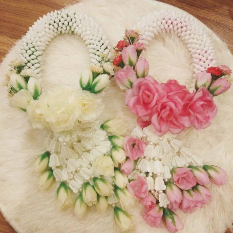 28*12CM Round Garland Artificial Gardenia Plastic Decor Fabric Flower Hang Thai