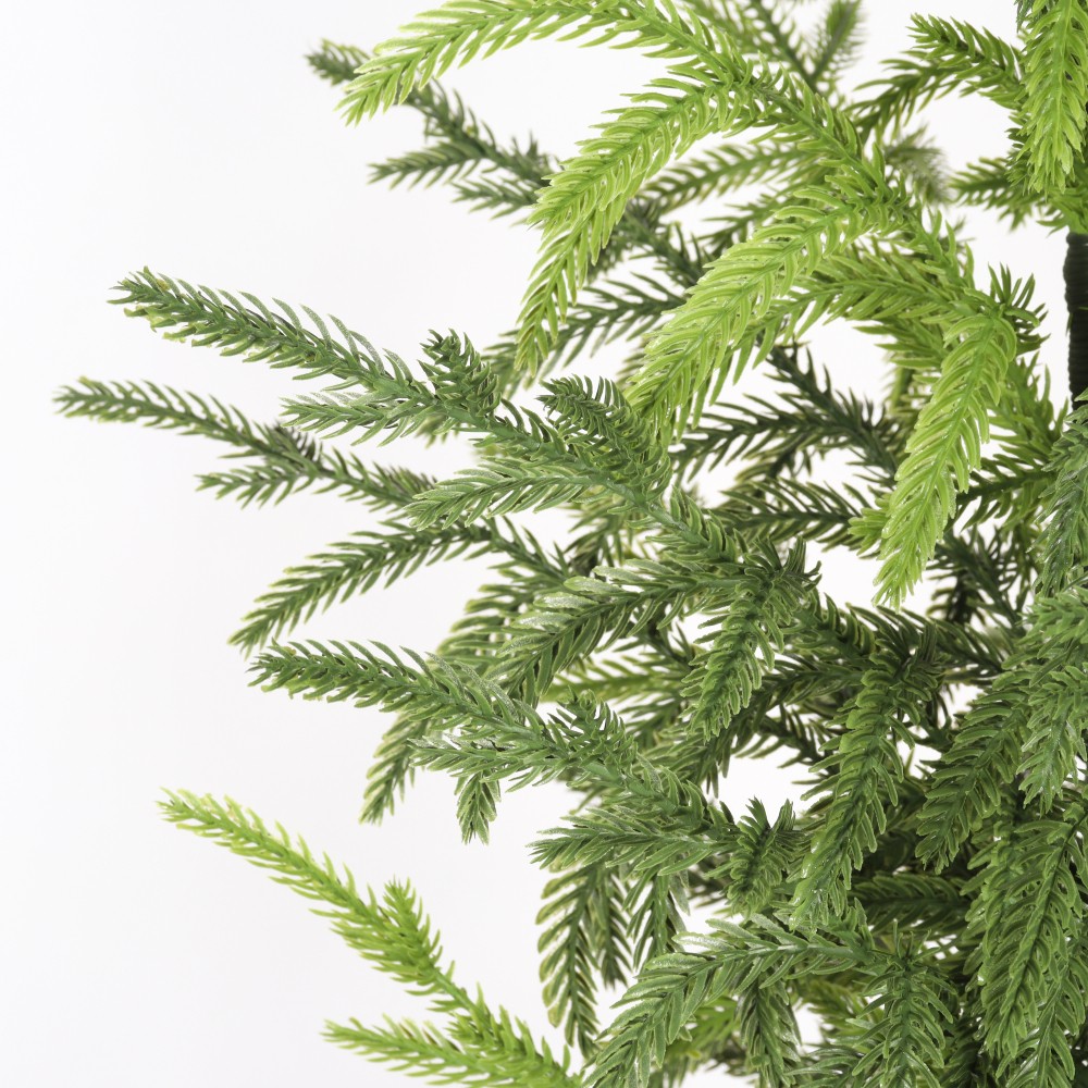 4′ Artificial Real Touch Pine Tree in Black Plastic Pot, 2pc/set