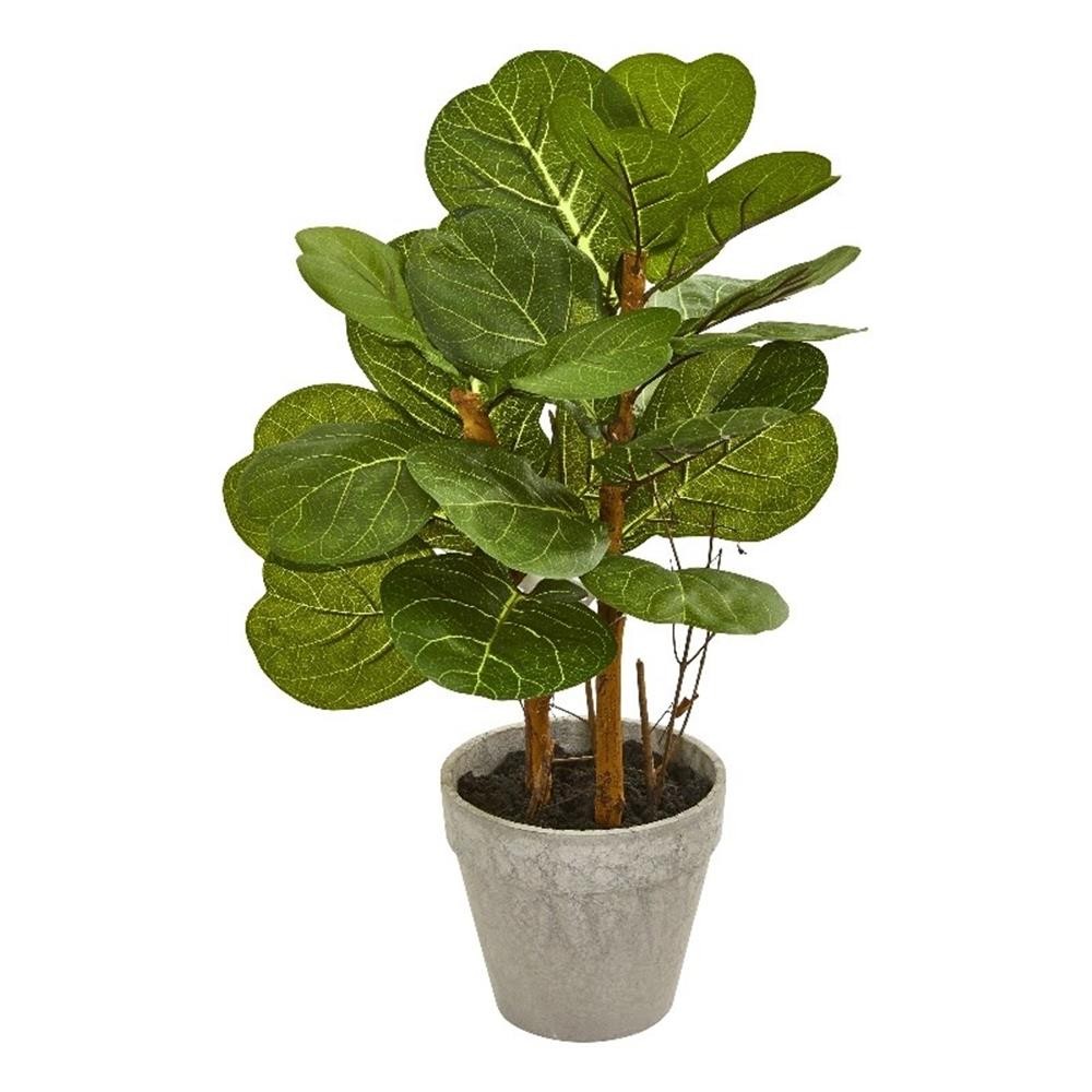 Nearly Natural 22″ Fiddle Leaf Artificial Plant in Green