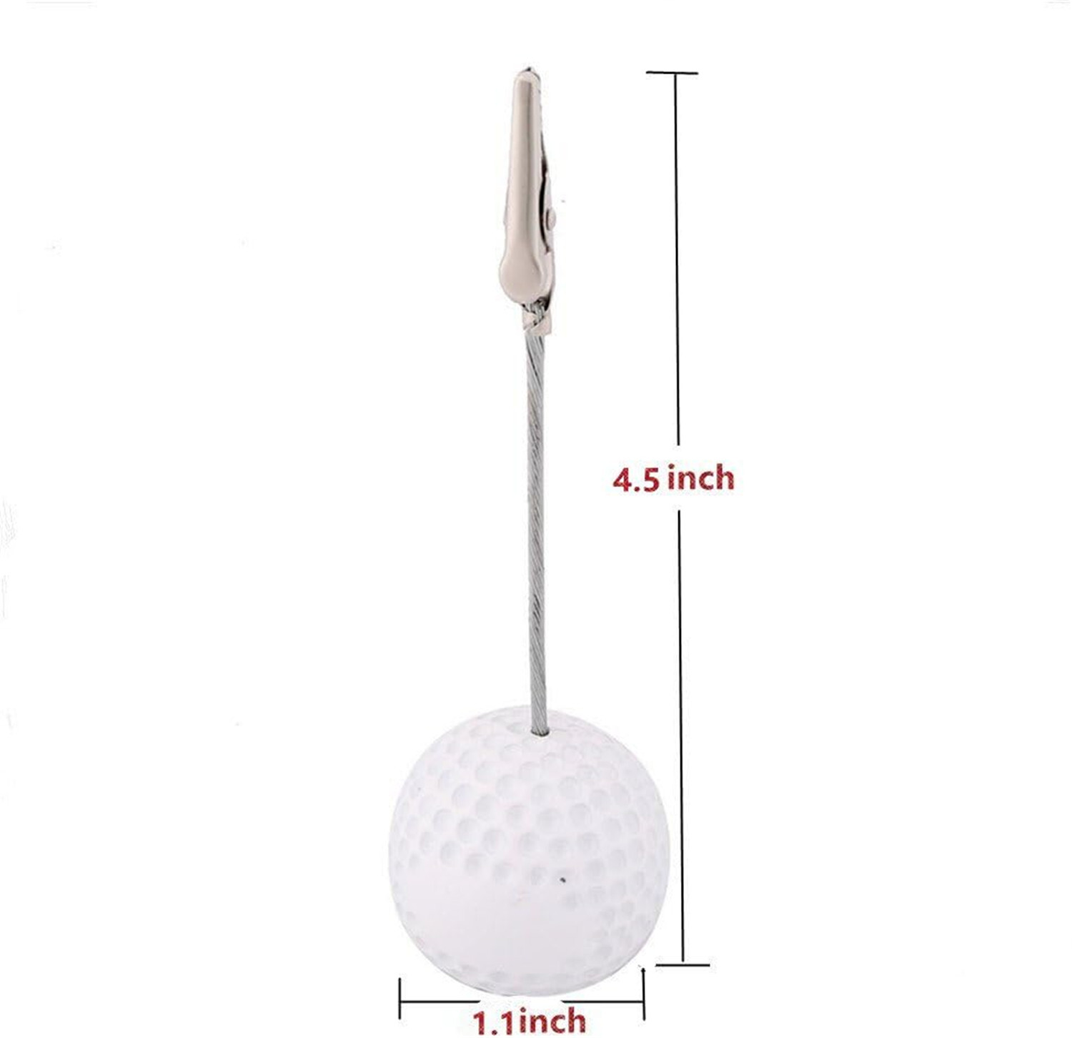 Golf Ball Shaped Table Number Holder Name Place Card Memo Clip Holder Golf Stand