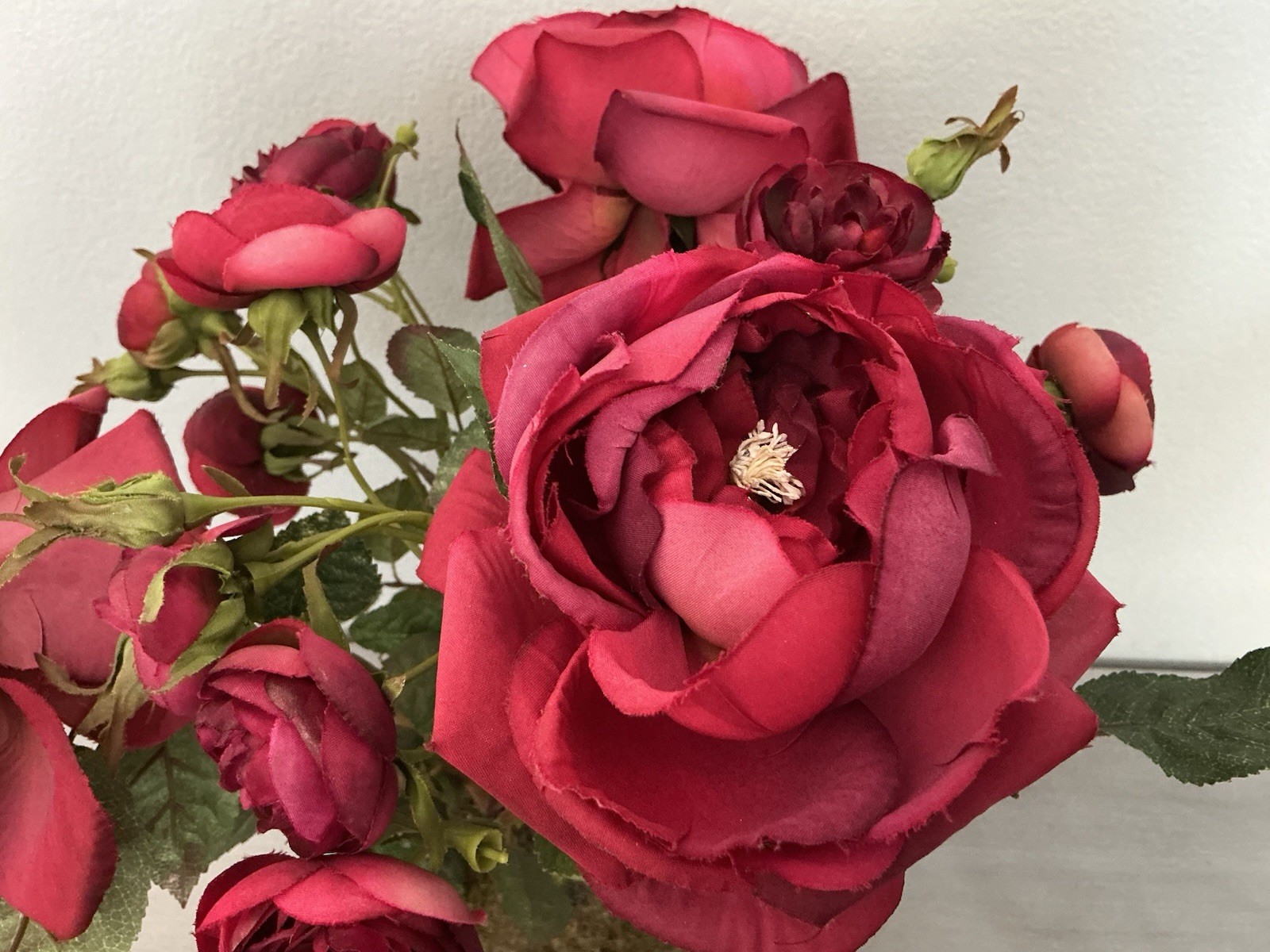 Realistic Artificial Camellia Red Roses Floral Arrangement Terracotta Pot 15’’