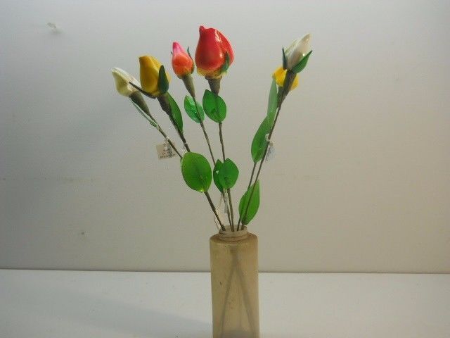 Hand Painted Color Shell Roses Floral Table Decor 3 Pcs Per Set Shells