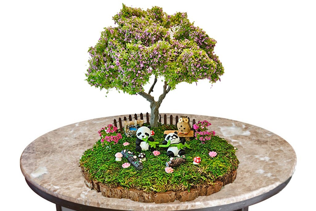 Artificial bonsai Plants, 12″ Faux Plants Indoor Outdoor Decor Wire Tree, Moss