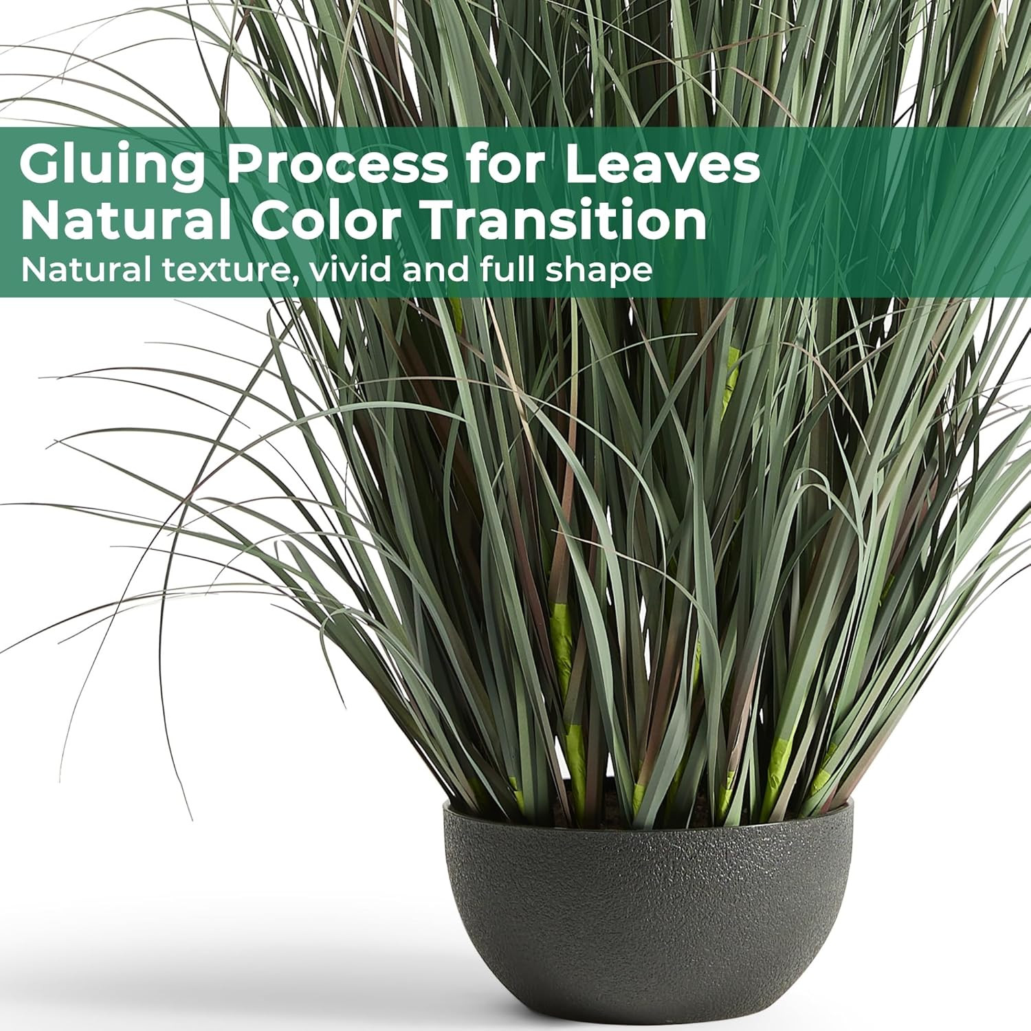 3Ft Faux Onion Grass Plant with Feathery Flowers – Indoor/Outdoor Decor