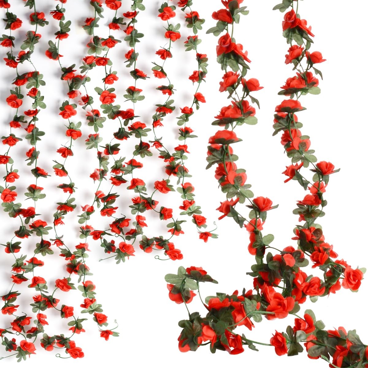 2 Pack Artificial Rose Vine Fake Flower Garland Fake Rose Hanging Vine Artifi…