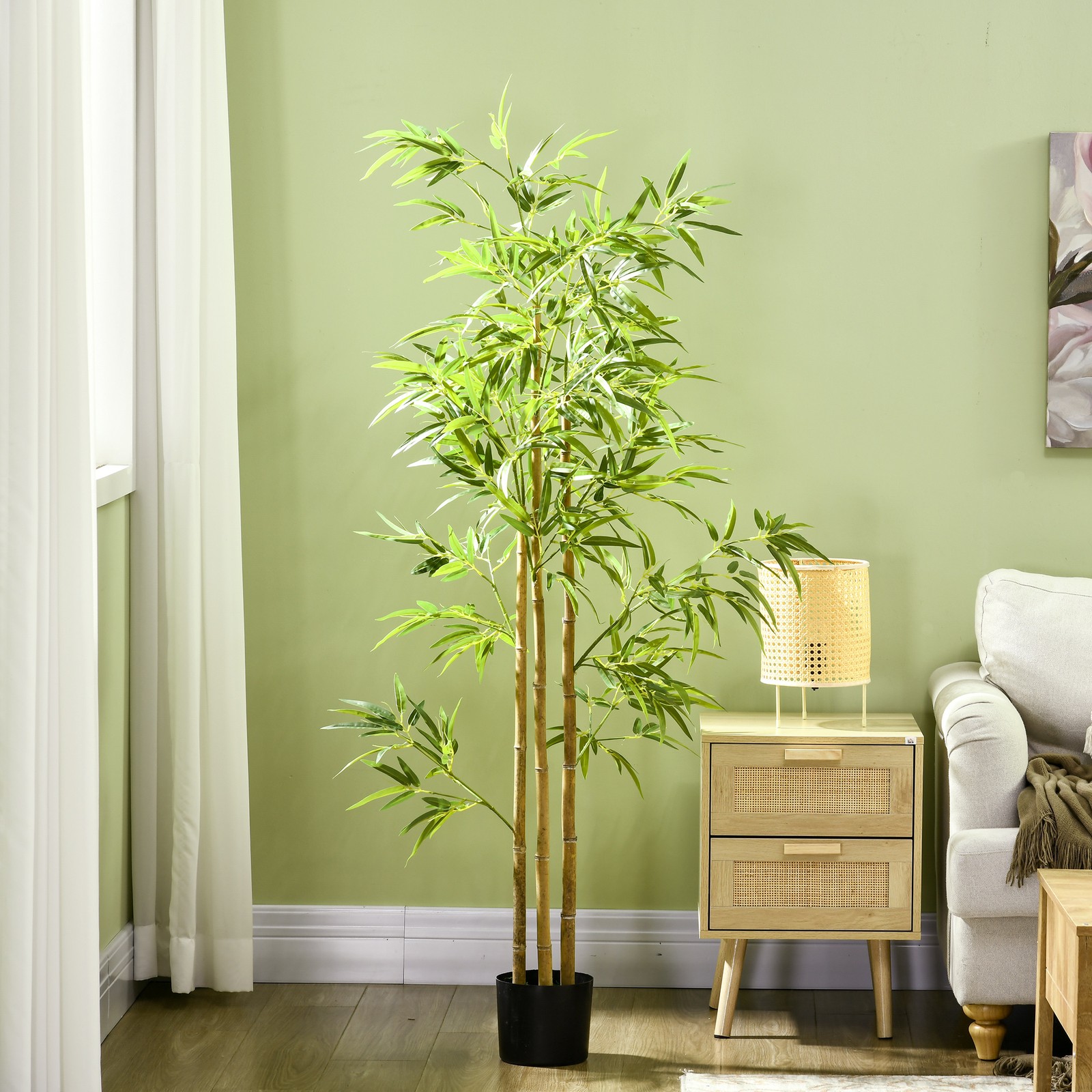 6′ Artificial Bamboo Tree Potted Indoor Outdoor Fake Plant Home