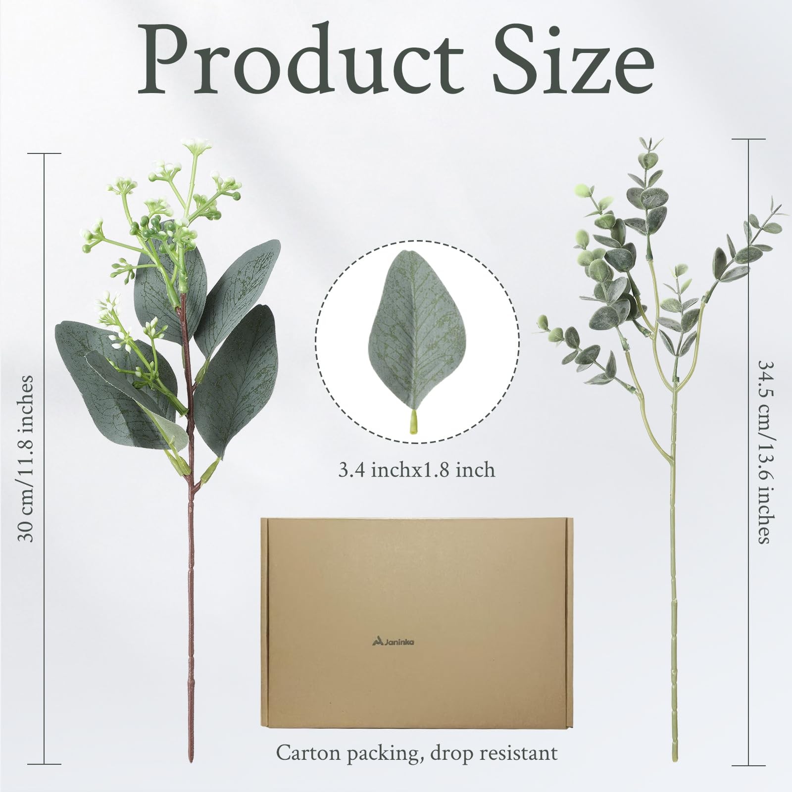 Mixed Eucalyptus Leaves Stems Bulk with White Seeds Artificial Silver Dollar …