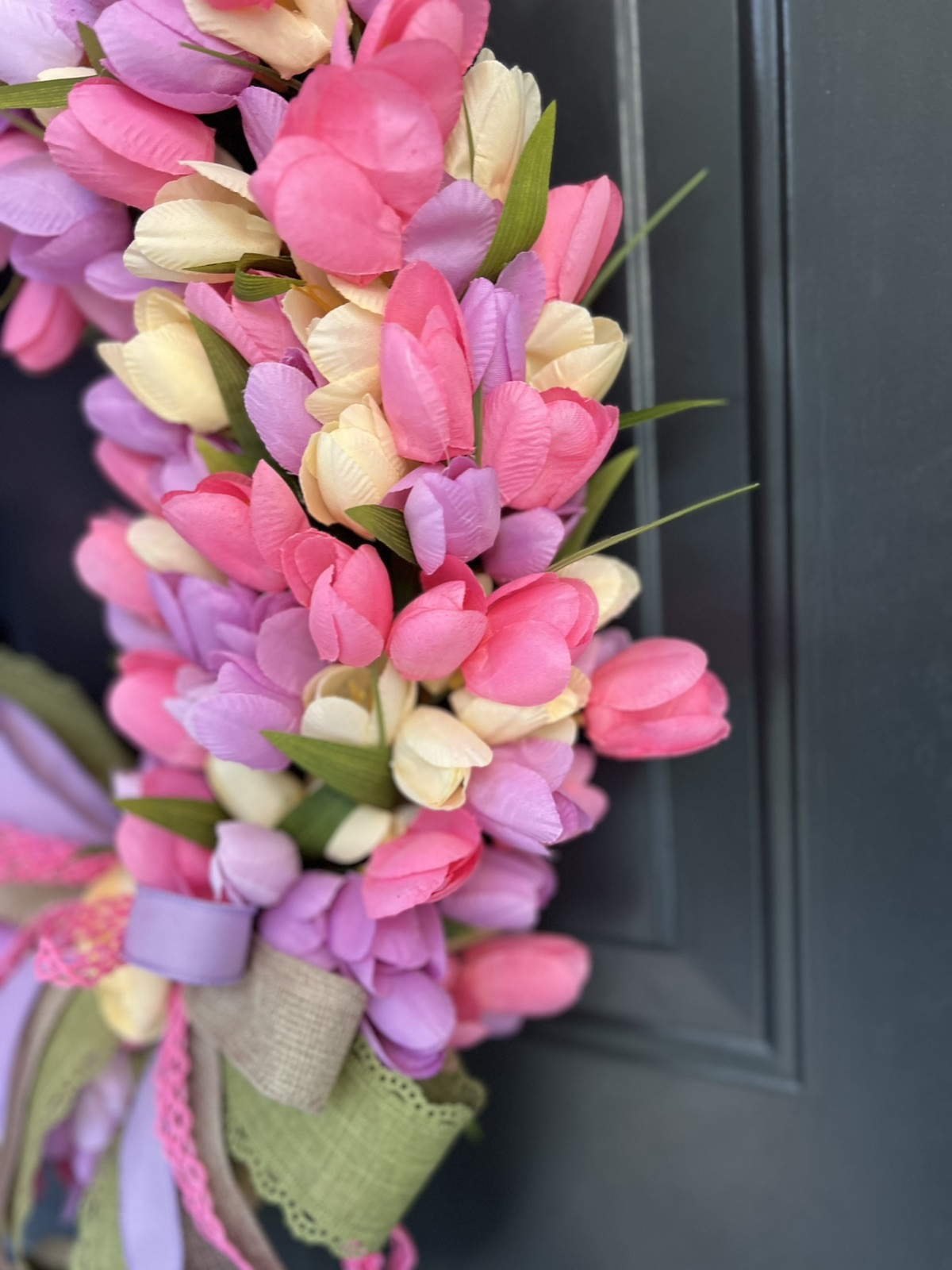 Tulip Wreath, Spring Wreath, Wreath For Mom, New Home Gift, Tulip Lover