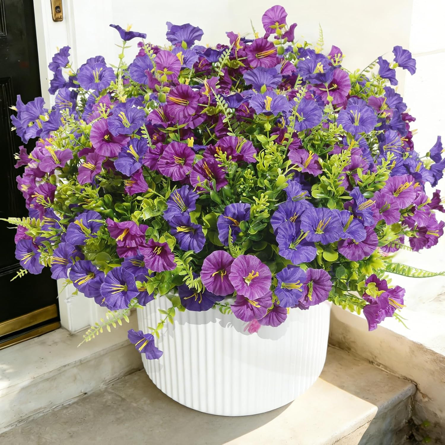 Artificial Morning Glory UV Resistant 36 Pcs Purple Spring Artificial Flowers Ou