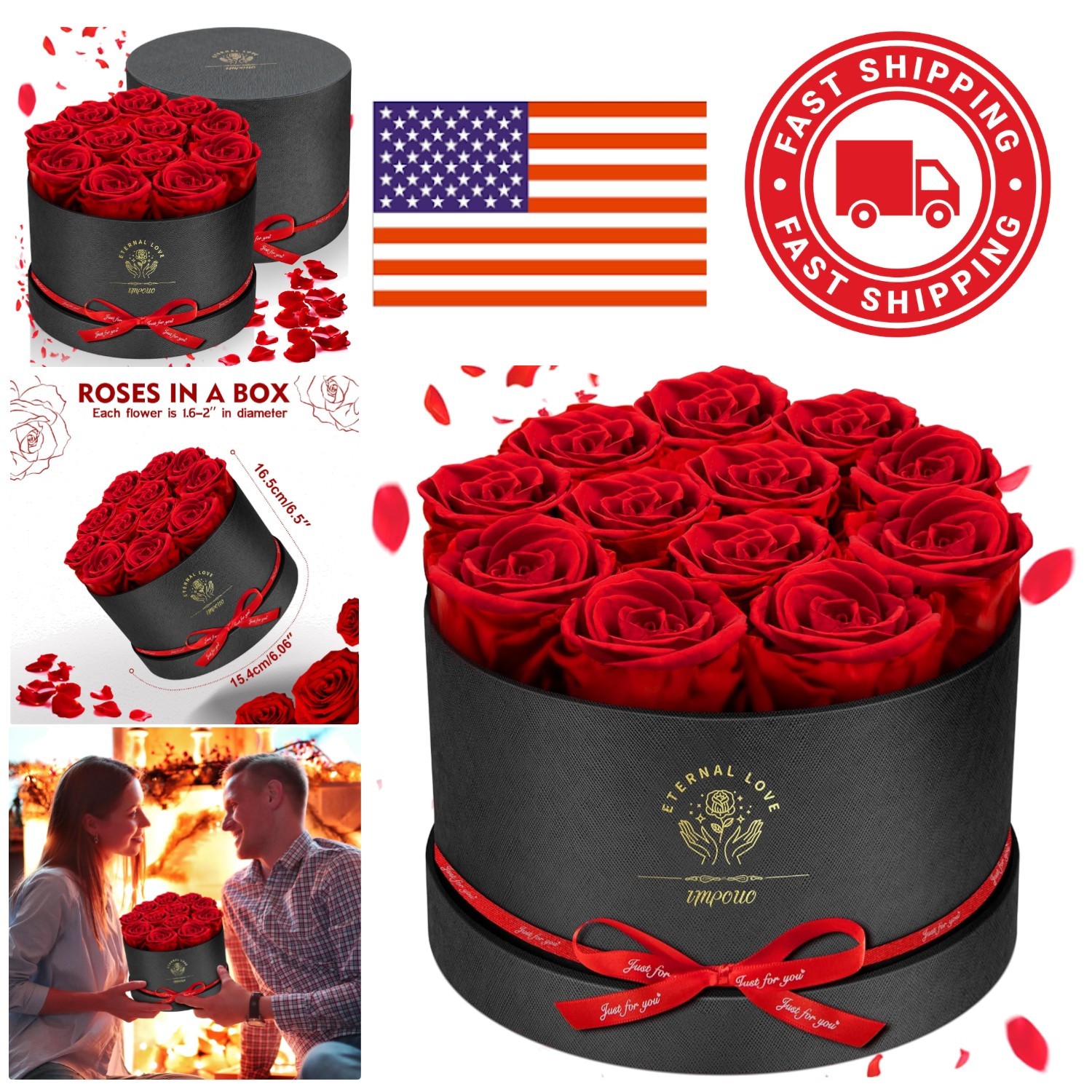 Lovely Preserved Roses in Box Perfect for Anniversary and Birthday Gifts