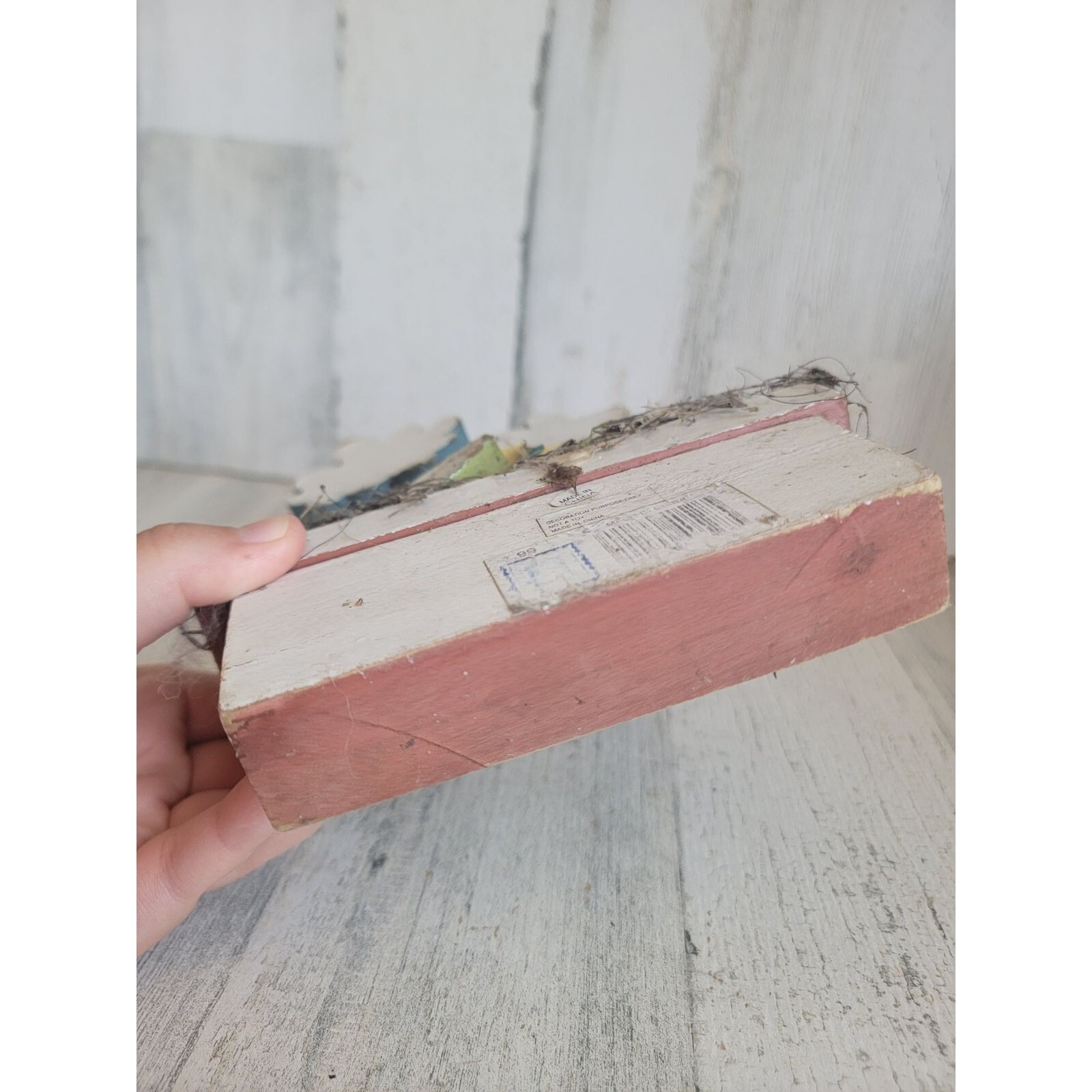 Wooden spring flower pot AS IS Easter home decor